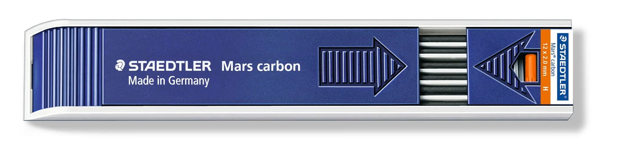 STAEDTLER Mars Carbon Lead, 2mm, H, 12 Lead | Precision Graphite for Artists & Students