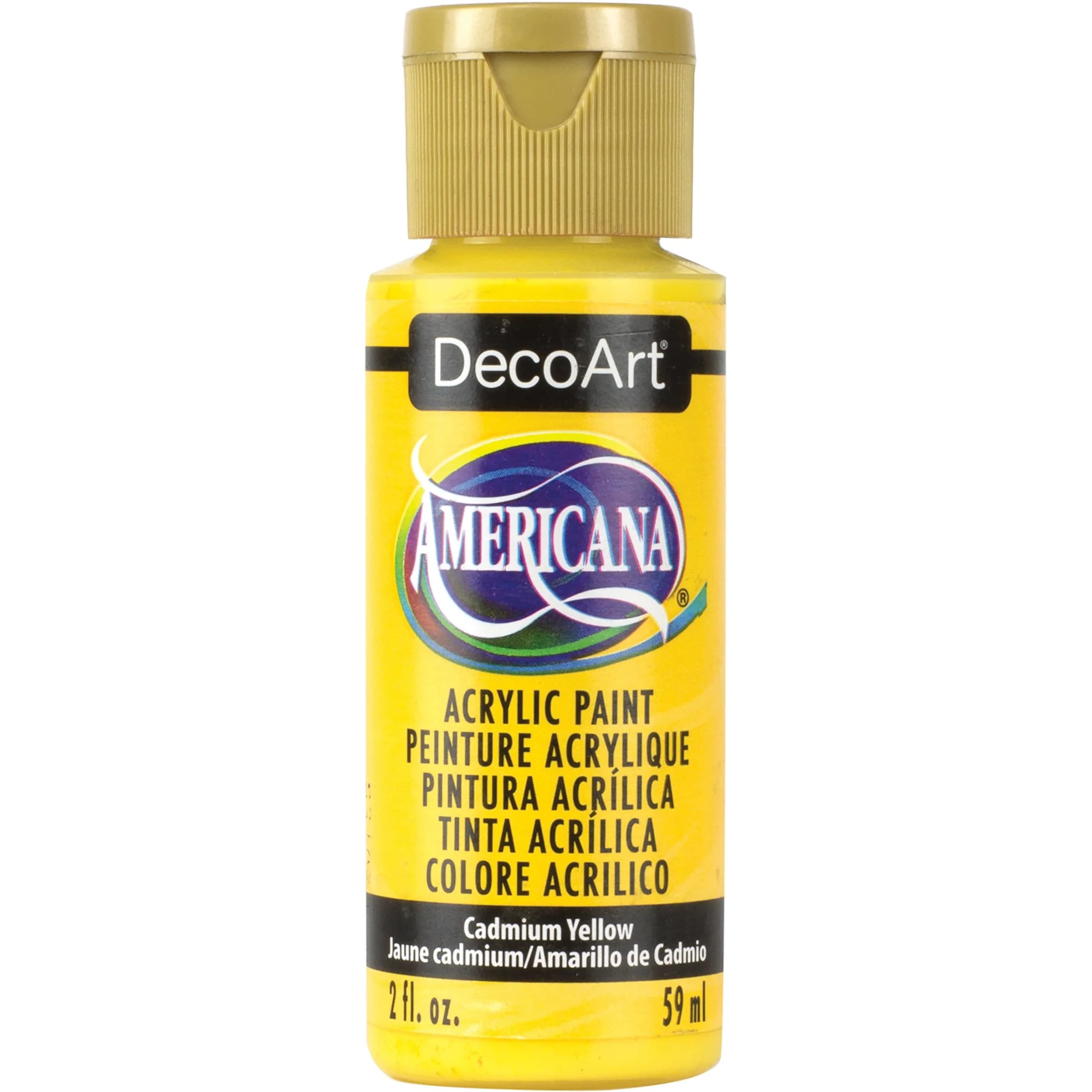DecoArt Americana Acrylic Paint, Cadmium Yellow, 59ml (2 Fl Oz) | Non-Toxic & Highly Pigmented - main product image