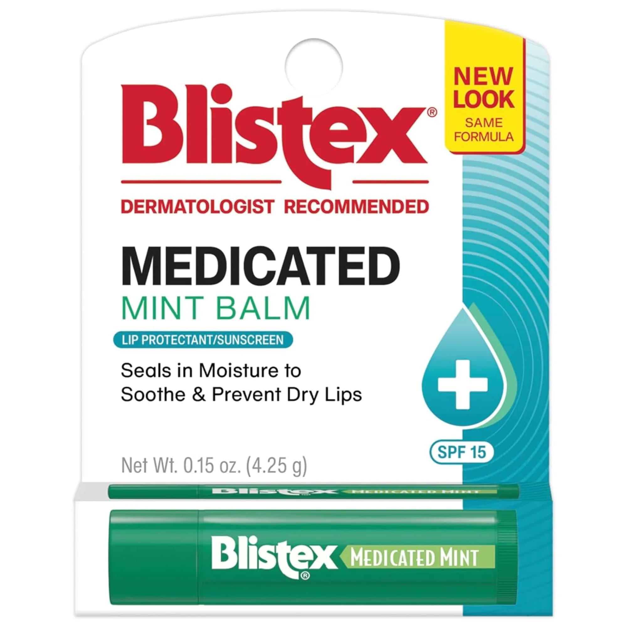 Blistex Medicated Mint Lip Balm Stick 0.15 Oz (4.4 ml) | Soothes & Protects Dry, Chapped Lips - main product image