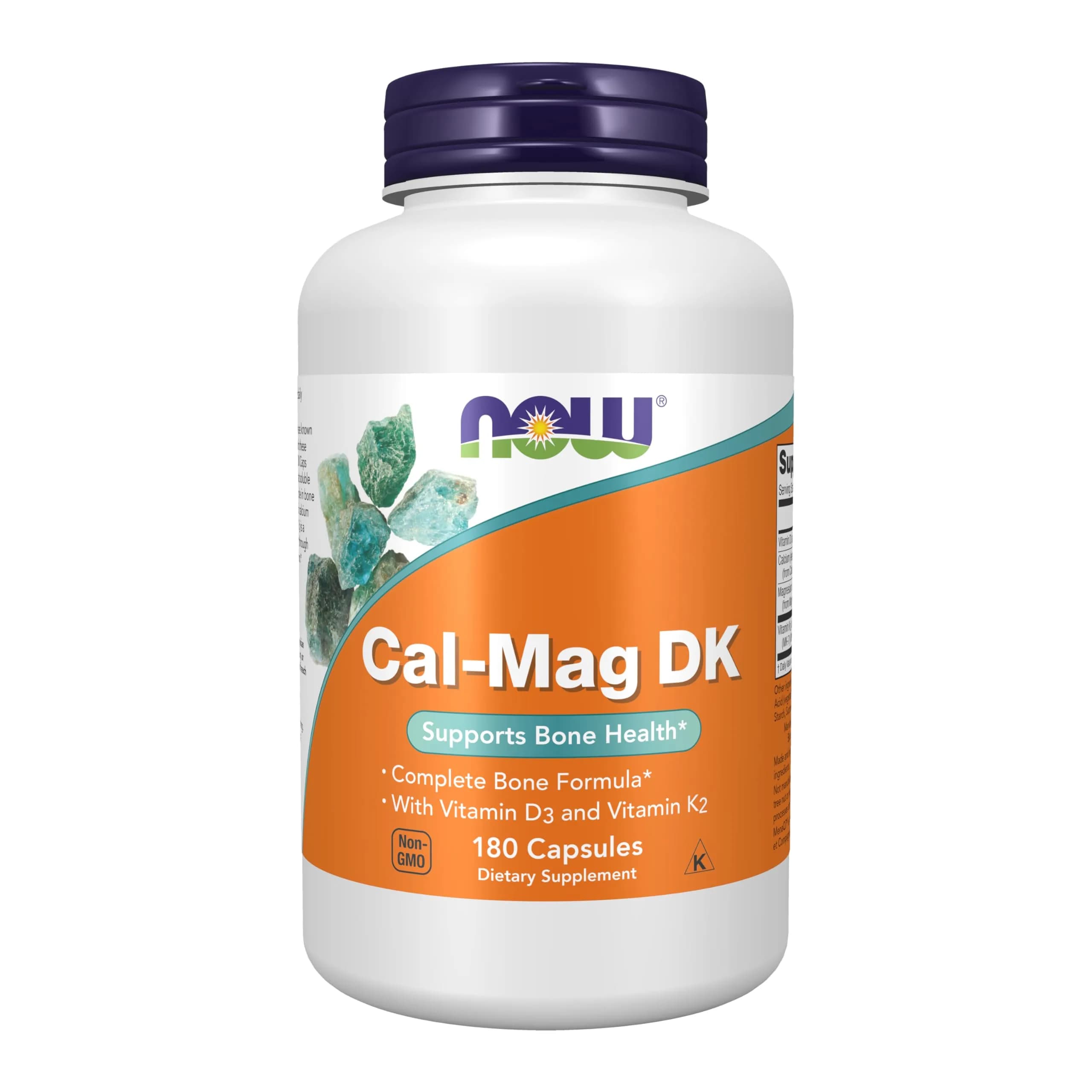 NOW Supplements Cal-Mag DK with Vitamins D3 & K2, 180 Caps | Bone Support with Calcium & Magnesium