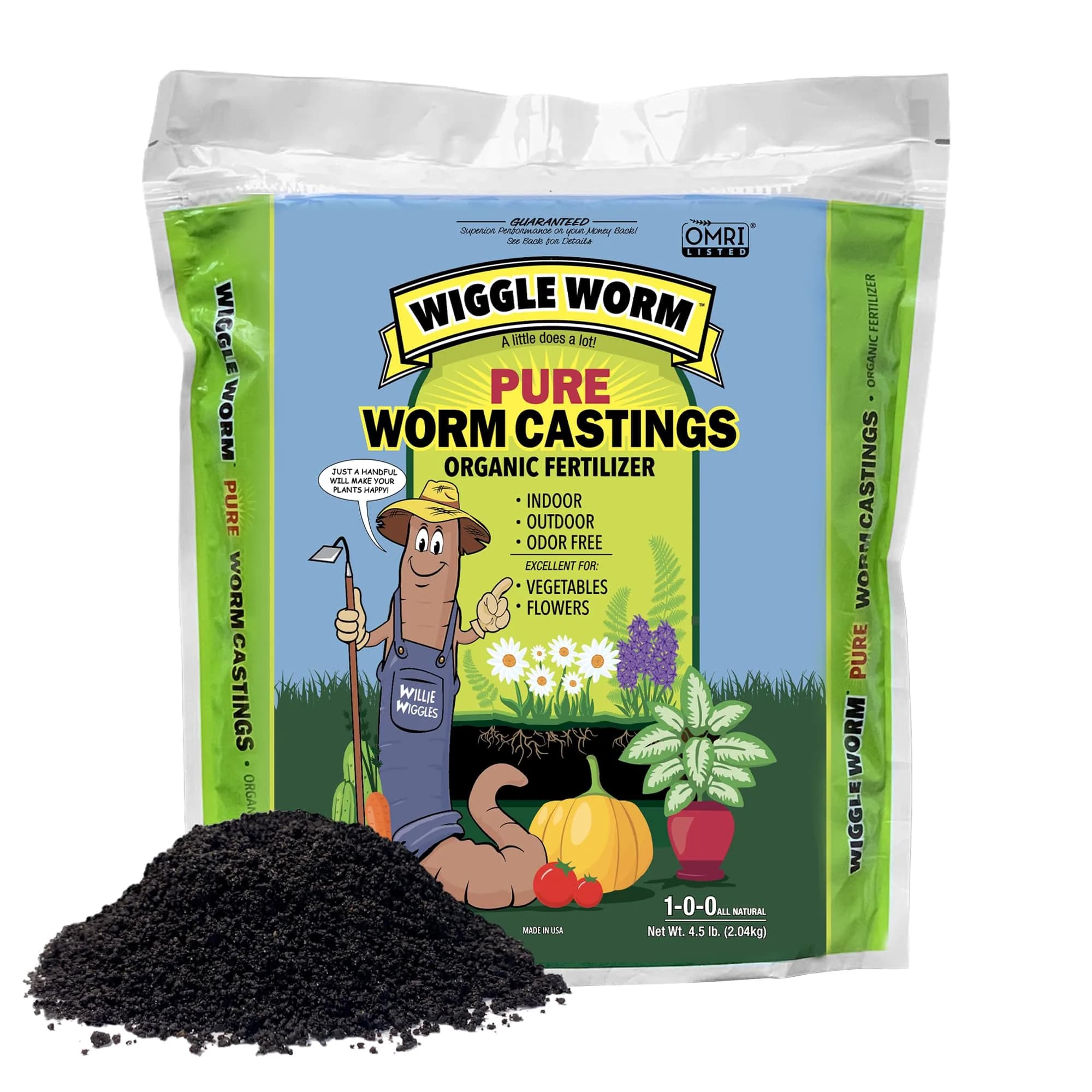 Wiggle Worm Organic Fertilizer 4.5lb | Supports Healthy Soil & Plants - main product image