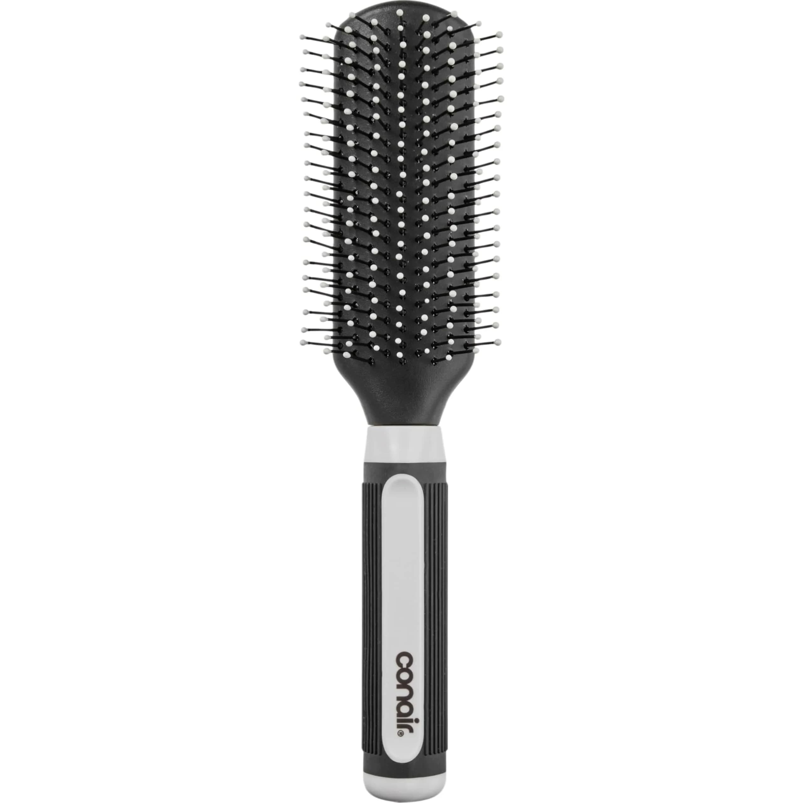 Conair Grip & Shape Styling Hair Brush with Nylon Bristles, Grey | Detangles and Adds Volume - main product image