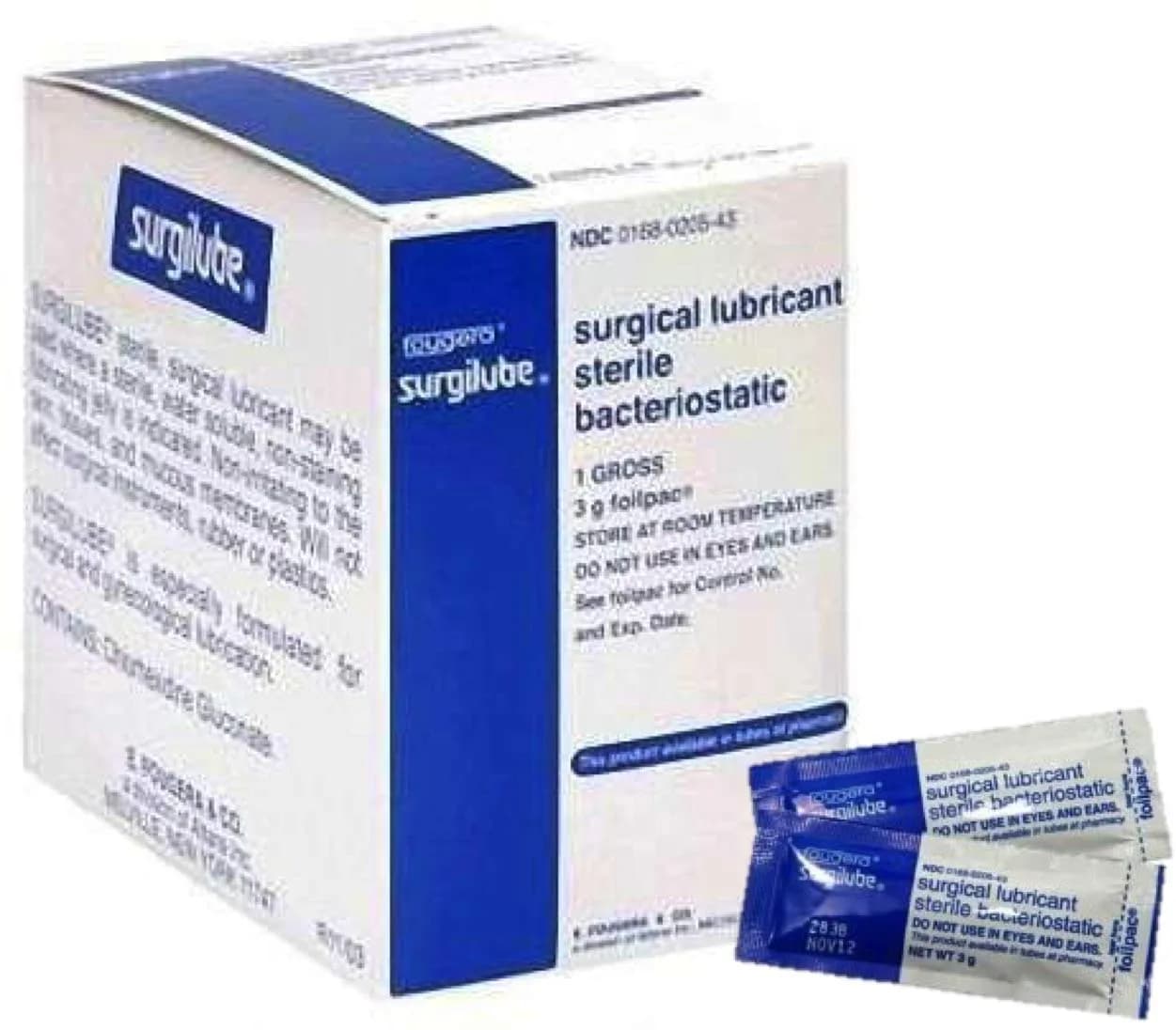 Dynarex Surgilube Lubricating Jelly 3g Foil Packs | Water-Soluble, Sterile, Clear - main product image