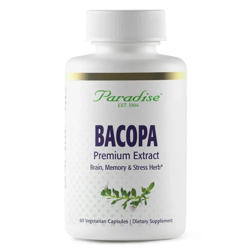Paradise Herbs & Essentials Bacopa Extract Vegan 60 Capsules | Full Spectrum, Organic, Vegan