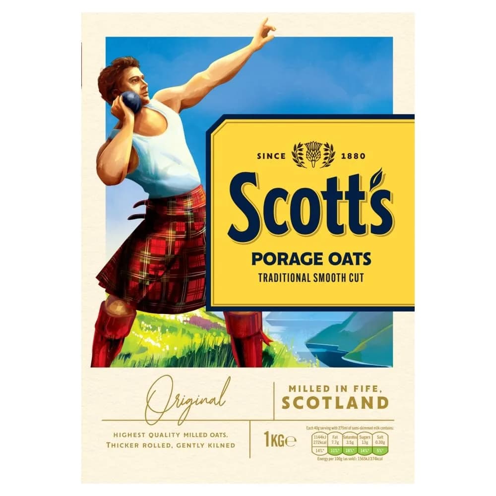 Scott's Porage Oats Original 1Kg | Thick Rolled Scottish Oats for Breakfast - main product image