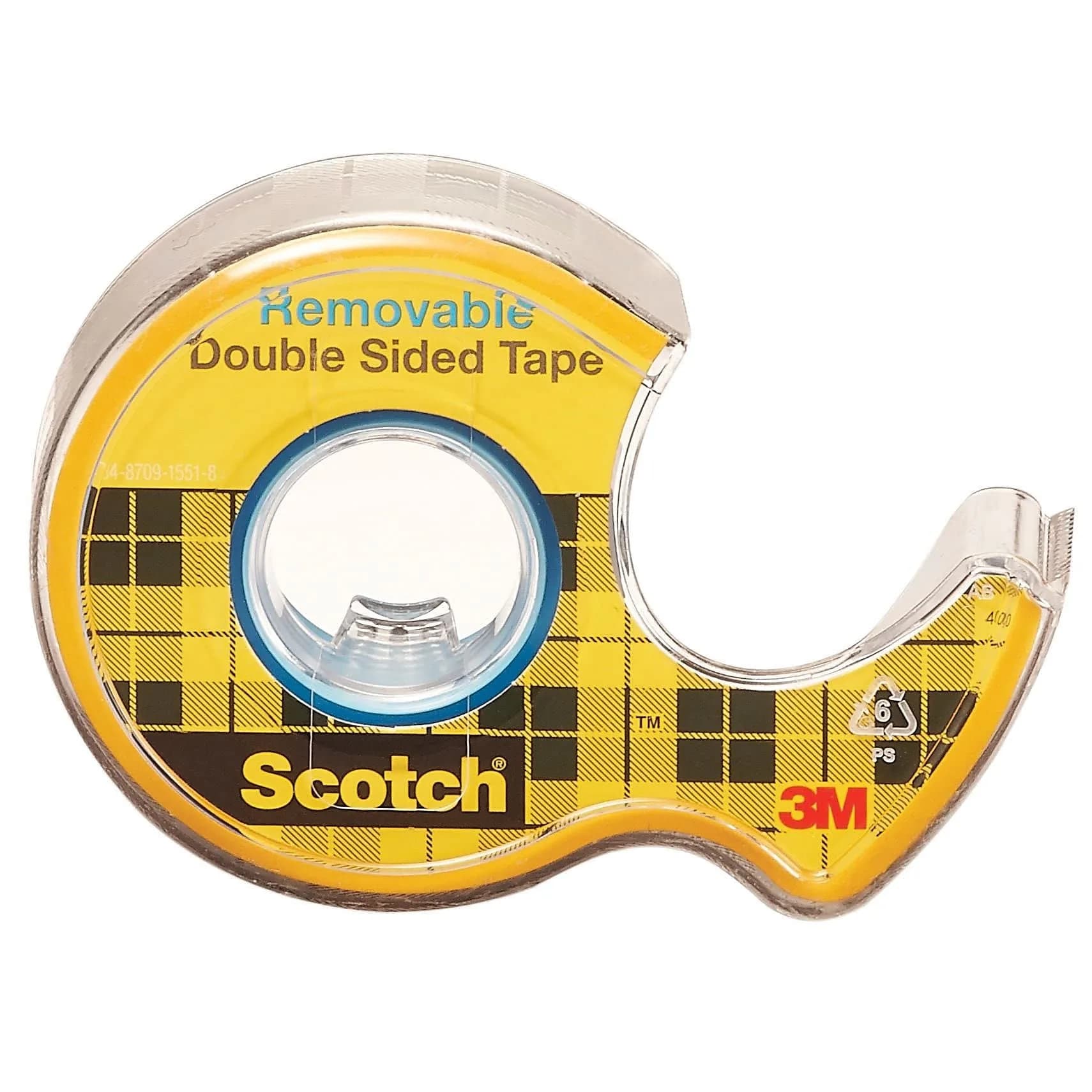 3M Repositionable Double Sided Tape 1.9 cm x 5.08 m | Clear Adhesive for Light Duty Tasks - main product image