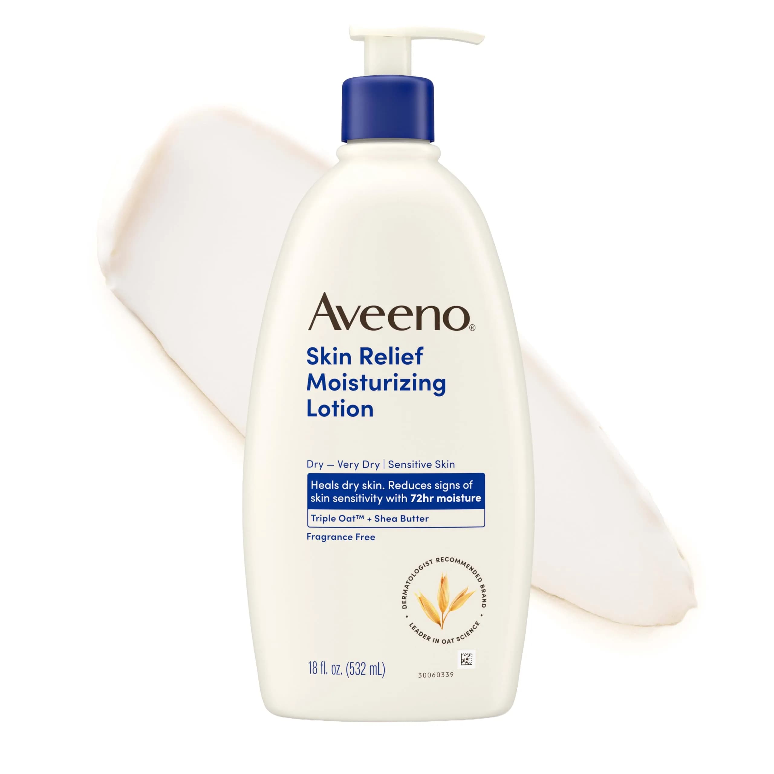 Aveeno Skin Relief Moisturizing Body Lotion 532ml (18 Fl Oz) | Fragrance-Free for Very Dry, Sensitive Skin - main product image