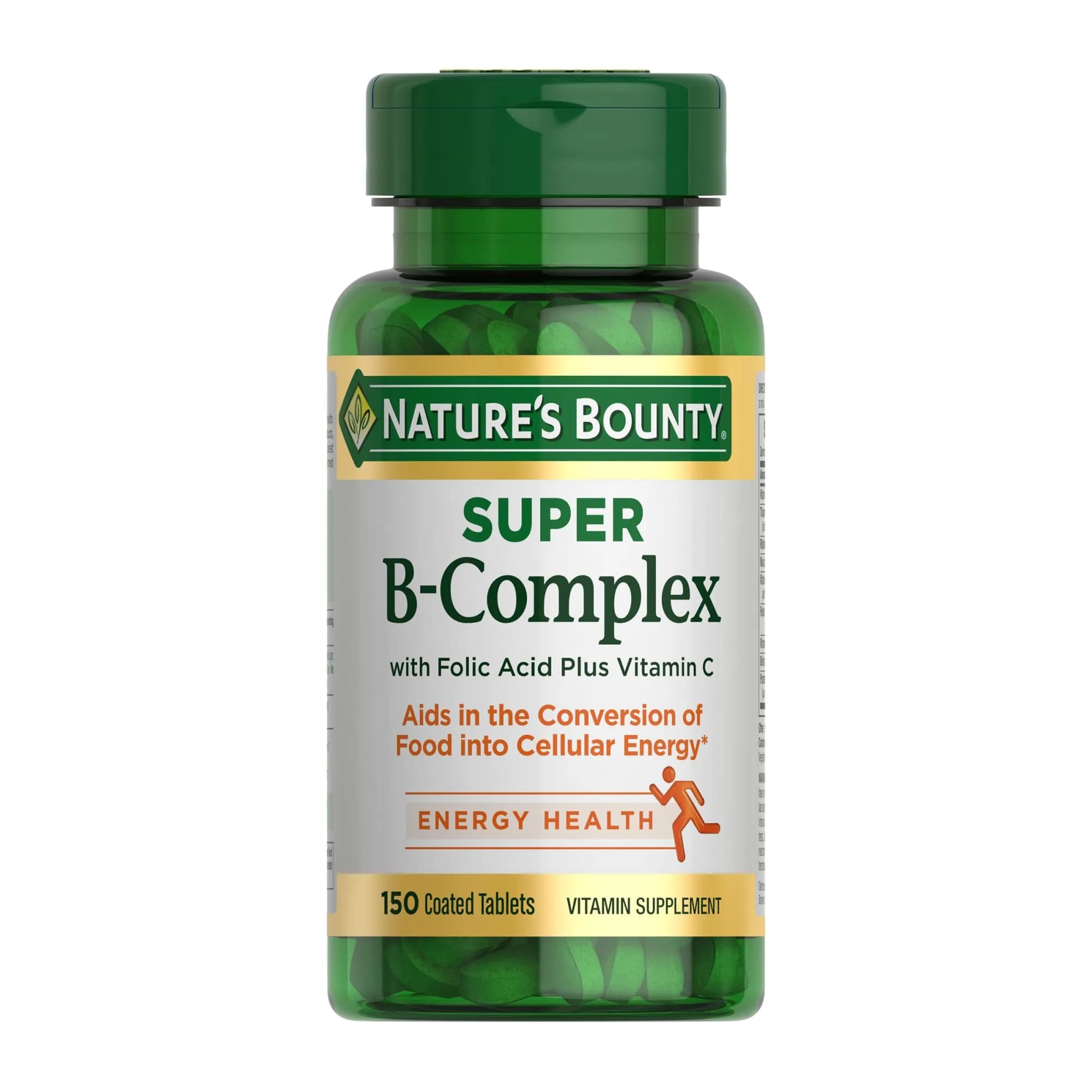 Nature's Bounty Super B Complex Vitamins with Vitamin C & Folic Acid, 150 Tablets | Supports Energy Metabolism & Immune Health - main product image