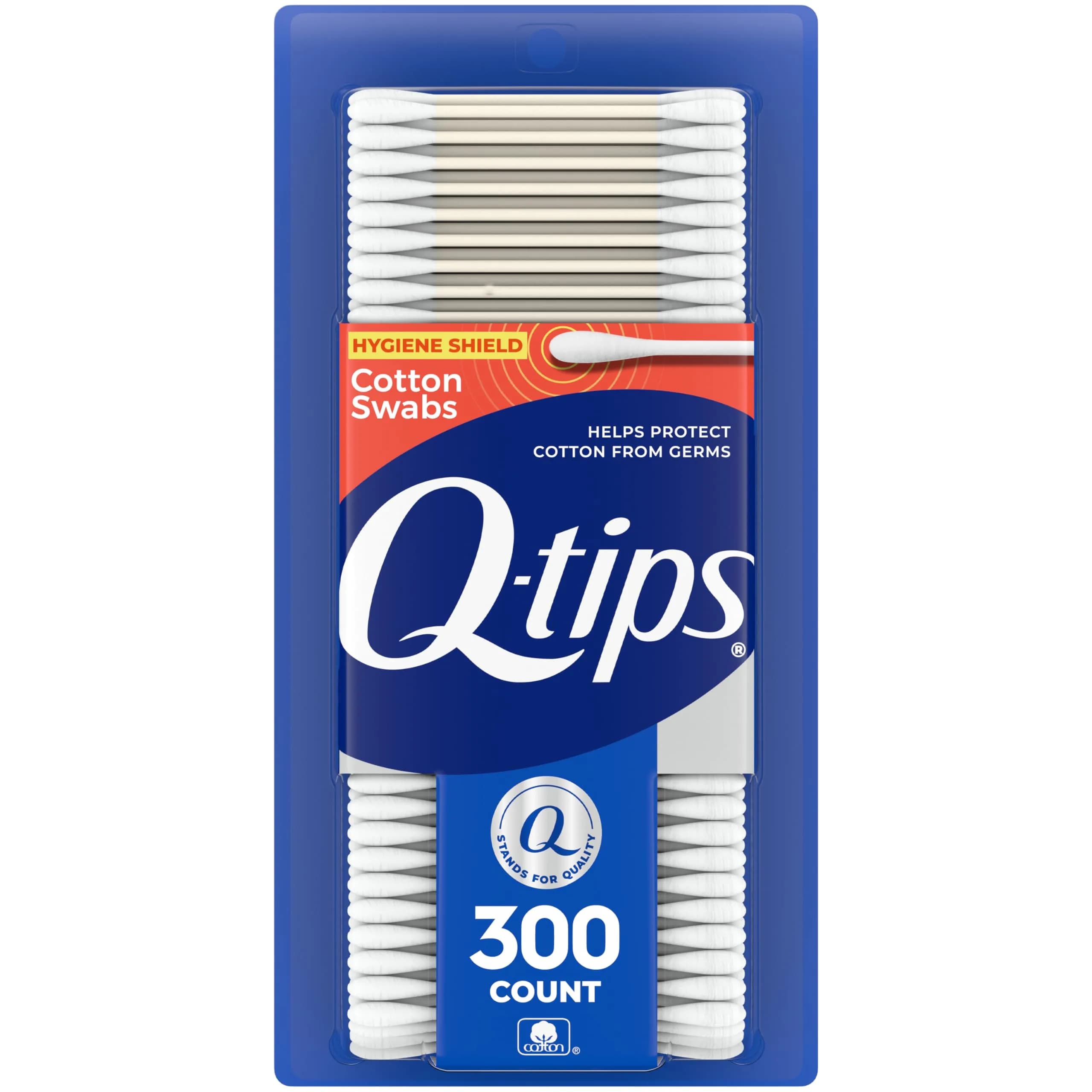 Q-tips Antimicrobial Cotton Swabs 300 Count | Soft, Biodegradable, Versatile for Beauty & Care - main product image