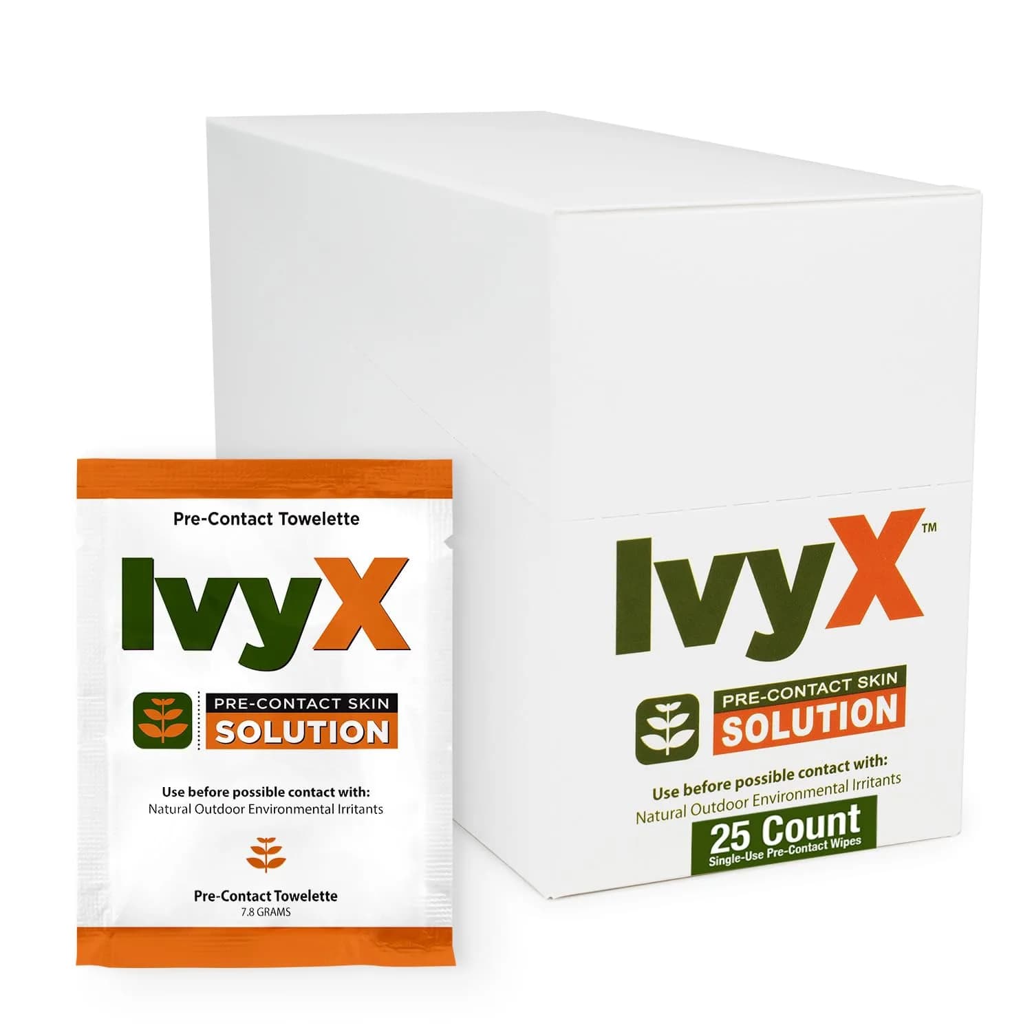 CoreTex Ivy X Pre-Contact Poison Ivy Wipes - Pack of 25 | Quick Dry & Chalk-Free Formula for Poison Oak & Sumac Oils