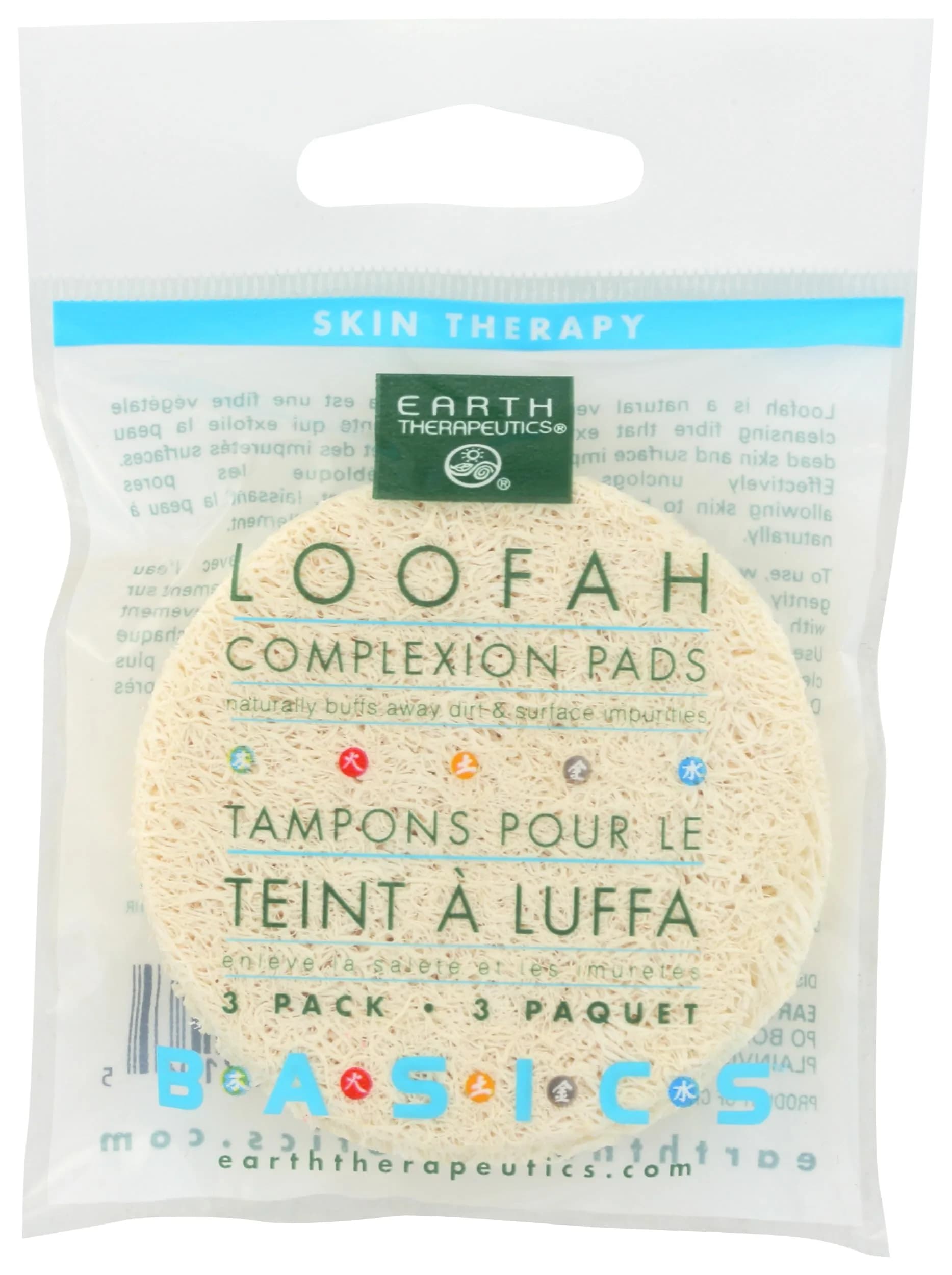 Earth Therapeutics Complexion Pads Loofah | Natural Exfoliation for Face & Body (70-120 chars) - main product image