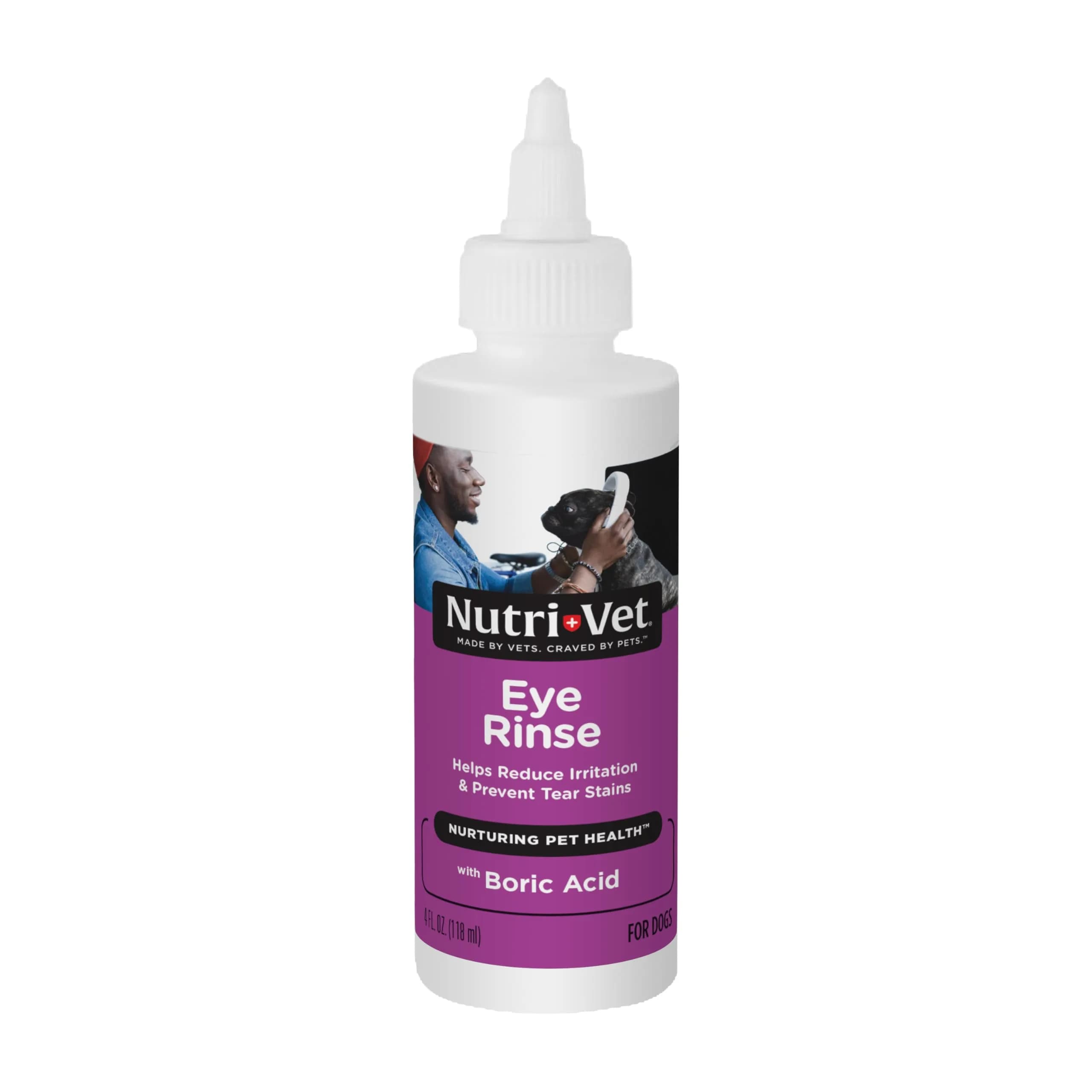 Nutri-Vet Dog Eye Wash, Tear Stain Remover, 4oz | Gentle Formula for Irritated Eyes & Tear Stains
