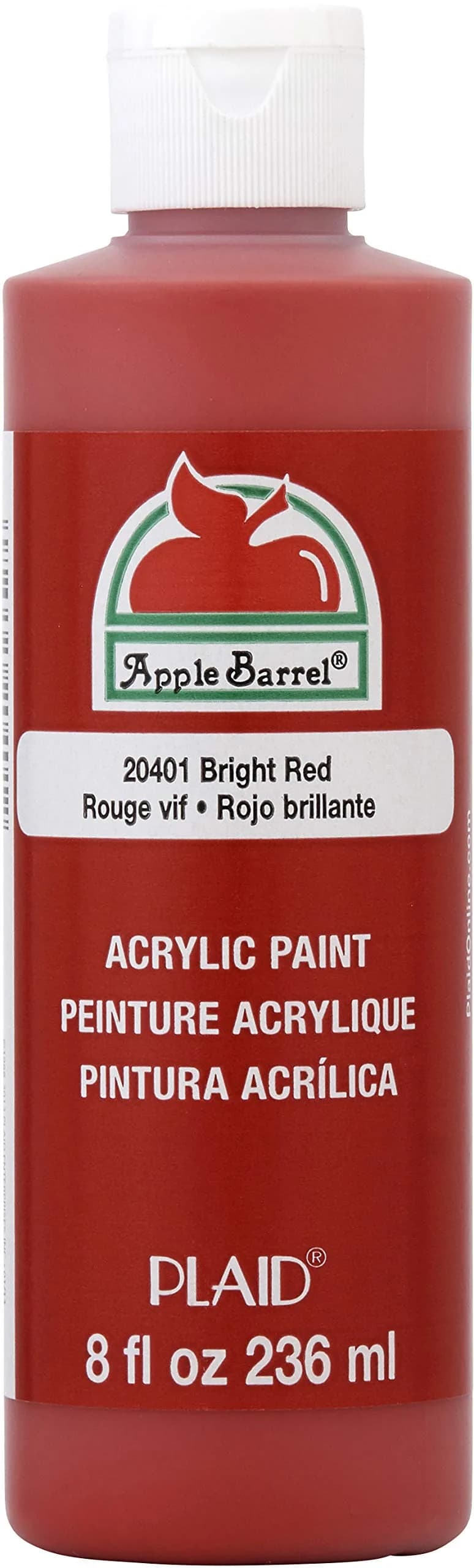 Apple Barrel Acrylic Paint Bright Red 237ml (8 Fl Oz) | Non-Toxic Craft Paint for Canvas, Wood, Paper - main product image