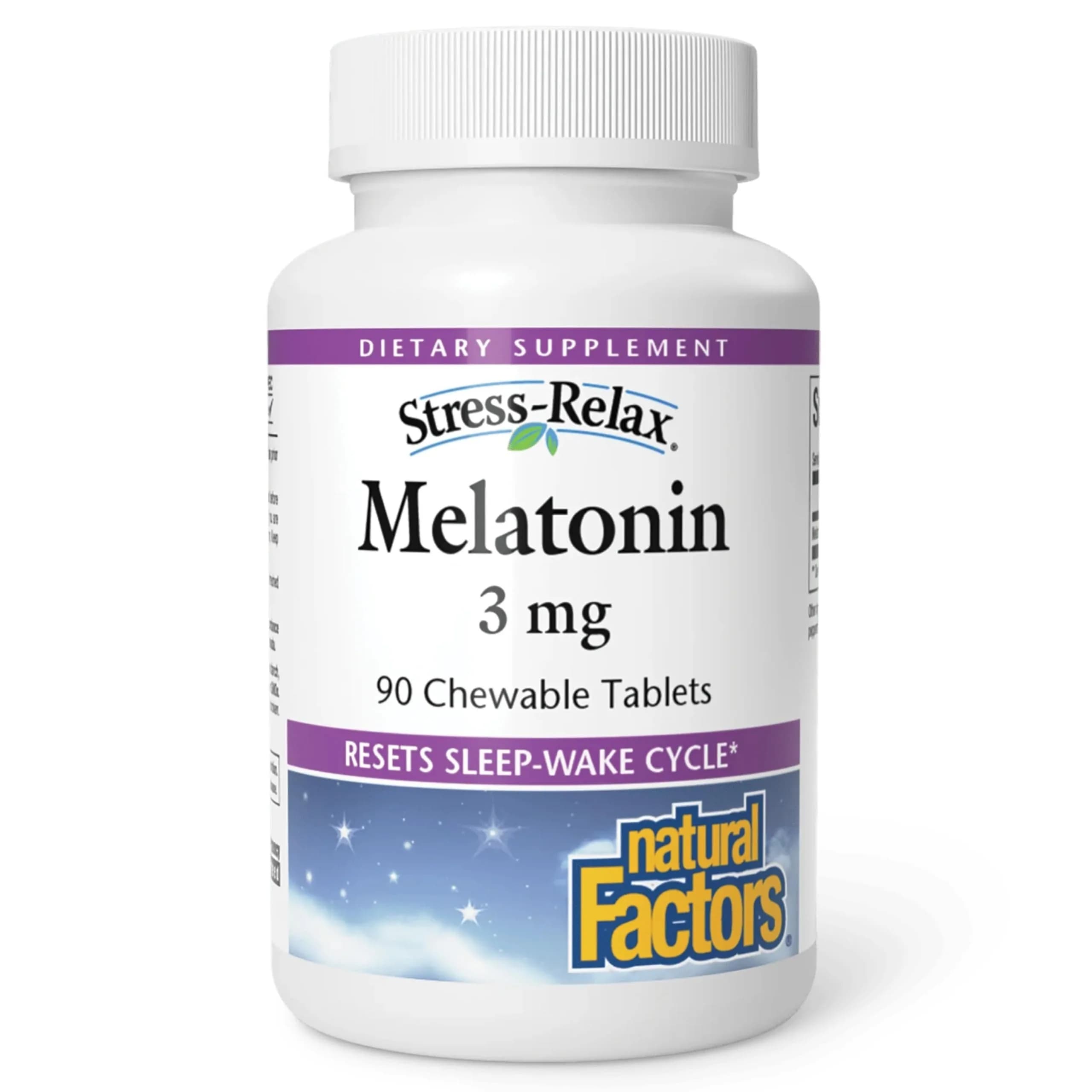 Natural Factors Melatonin 3 mg Chewable Tablets | Sleep Support for Adults, 90 Count - main product image