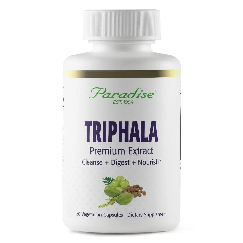 Paradise Herbs & Essentials Organic Triphala Extract, 60 Capsules | Full Spectrum Ayurvedic Herb for Detox & Digestion - main product image