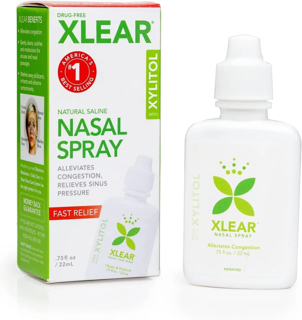 Xlear Nasal Spray with Xylitol 0.75 Fl Oz | Natural Sinus Relief for Allergies & Congestion
