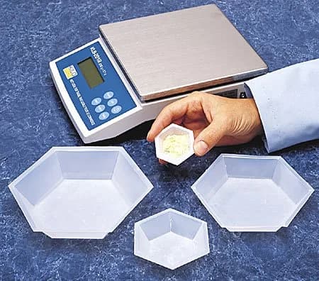 SEOH Plastic Hexagonal Weigh Boats Micro Dish 20ML | Durable Polyethylene Lab Weighing Dishes
