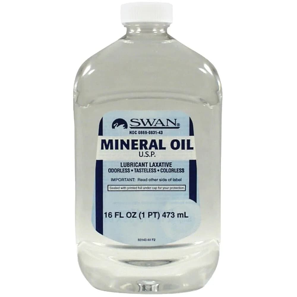 Swan Tasteless Mineral Oil 473ml (16 Fl Oz) | USP Lubricant Laxative for Occasional Constipation - main product image