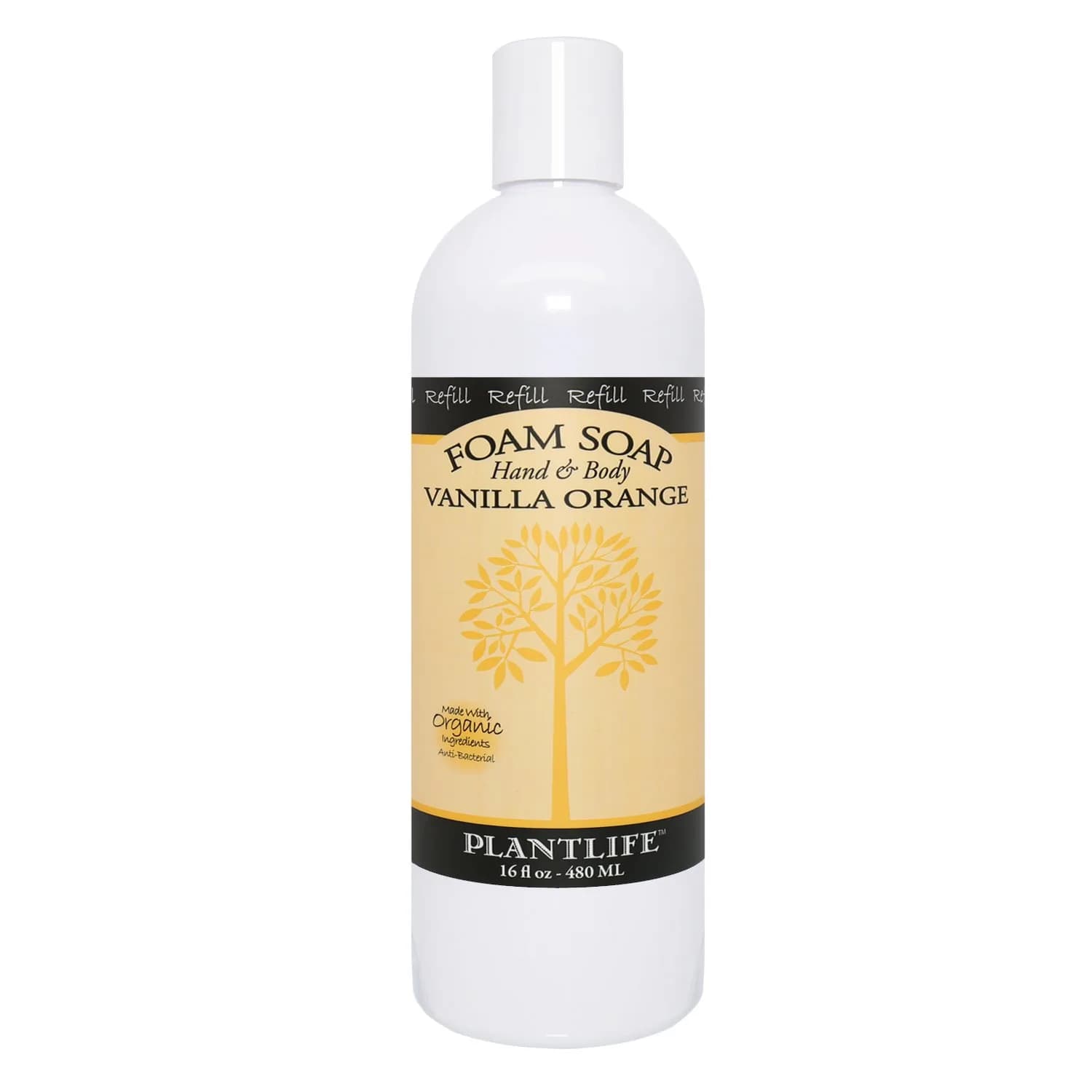 Plantlife Vanilla Orange Foam Soap Refill 473ml (16 Fl Oz) | Organic Aloe Vera for All Skin Types - main product image