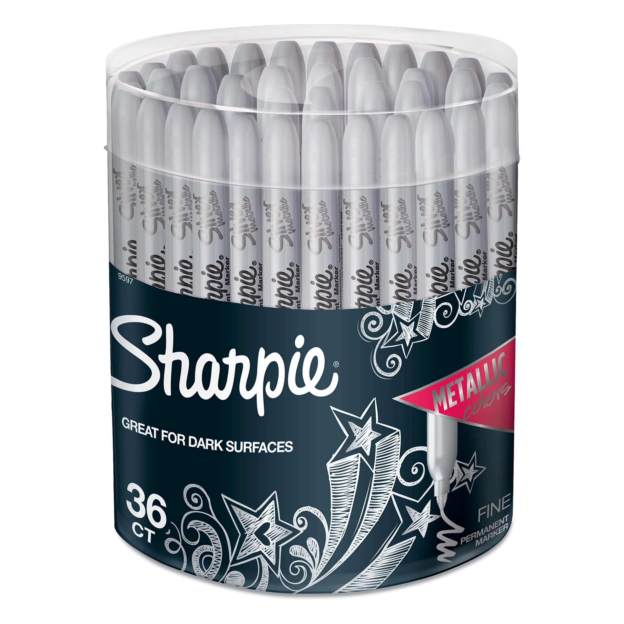 Sharpie Metallic Permanent Markers, Fine Point, Silver, 36 Count Pack | USA Import for Office & Students - main product image