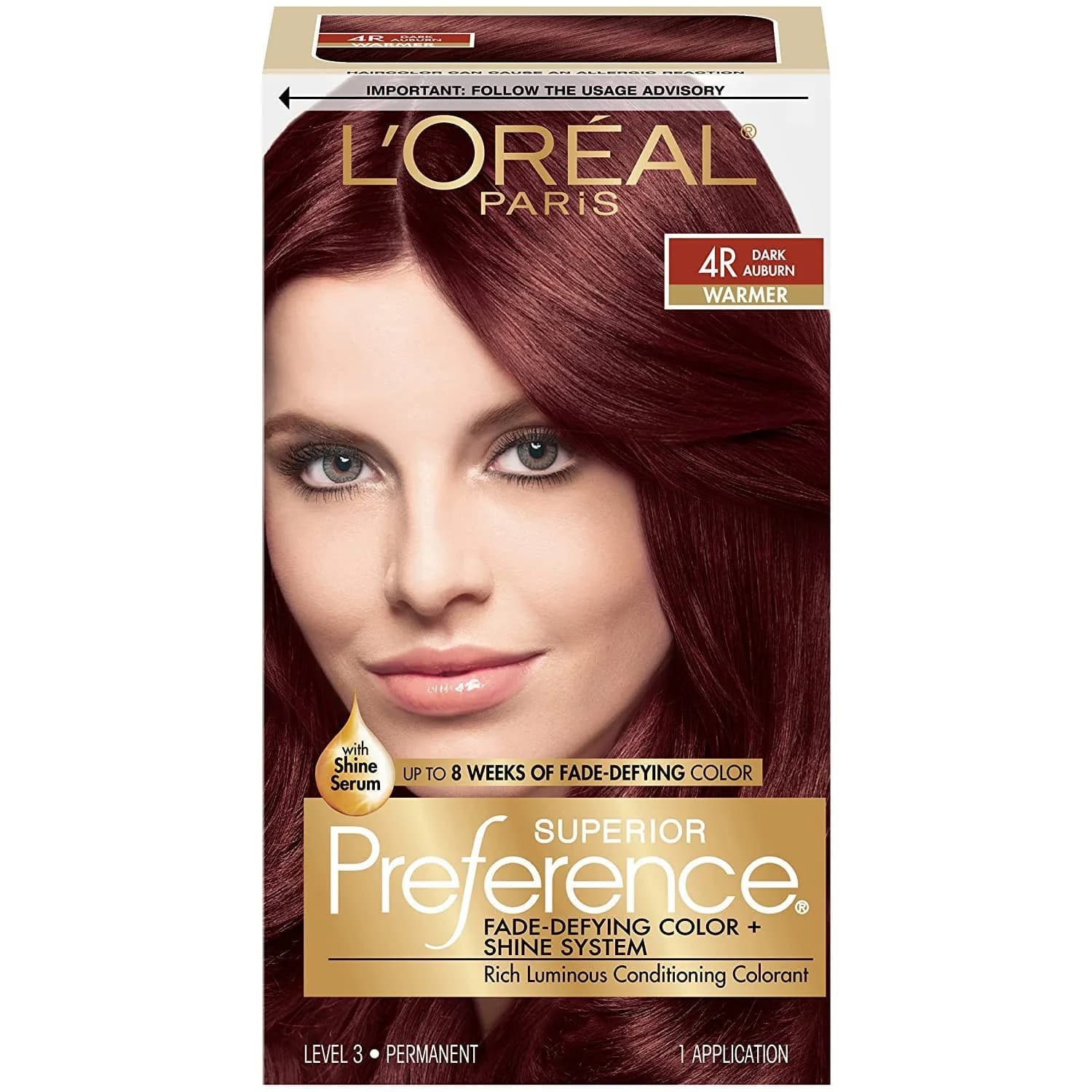 L'Oreal Paris Superior Preference 4R Dark Auburn | Fade-Defying Permanent Hair Color (70-120 chars)