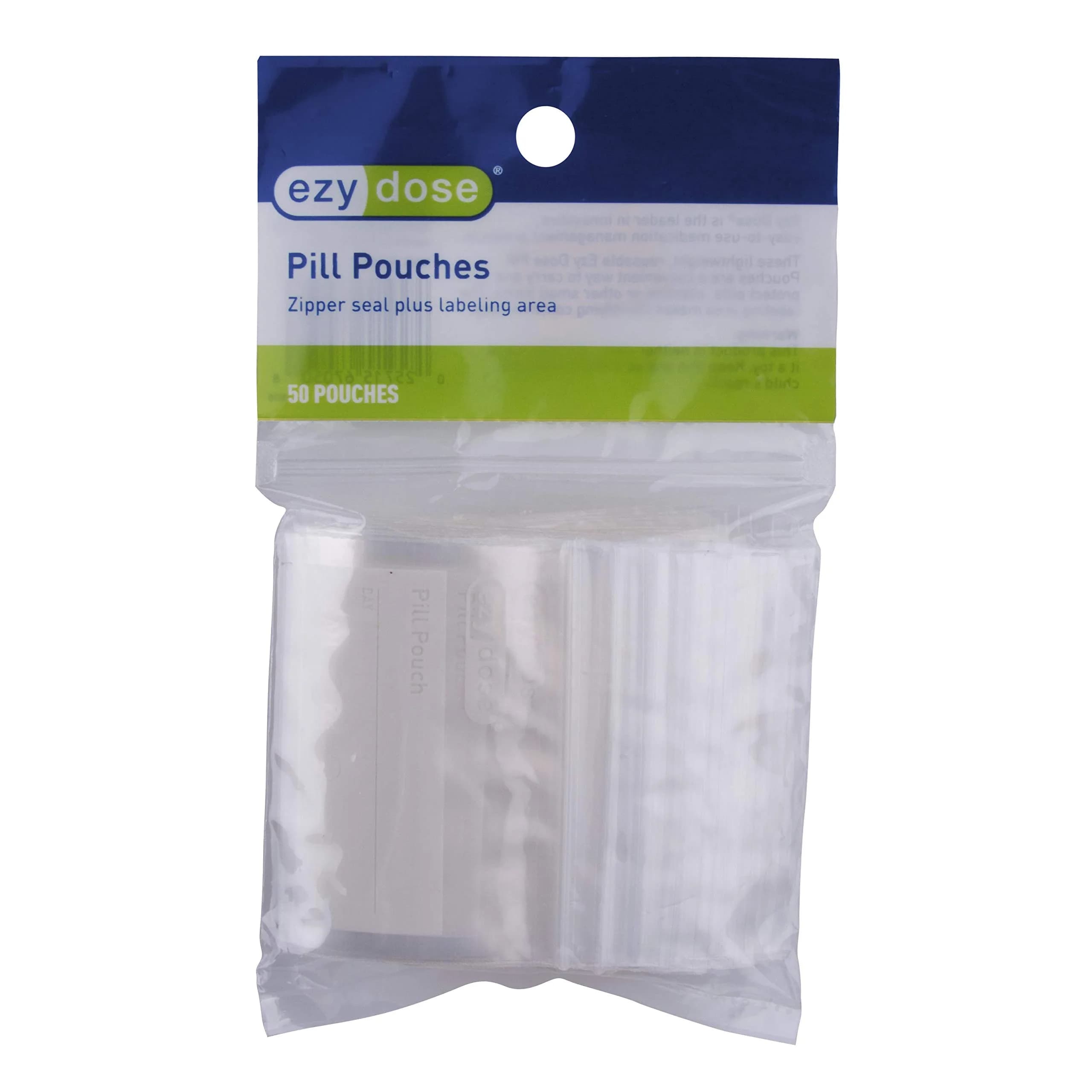 EZY DOSE Disposable Zippered Seal Pill Pouches, Write on Label, 50 Count | FDA Approved Personal Pill Dispenser - main product image