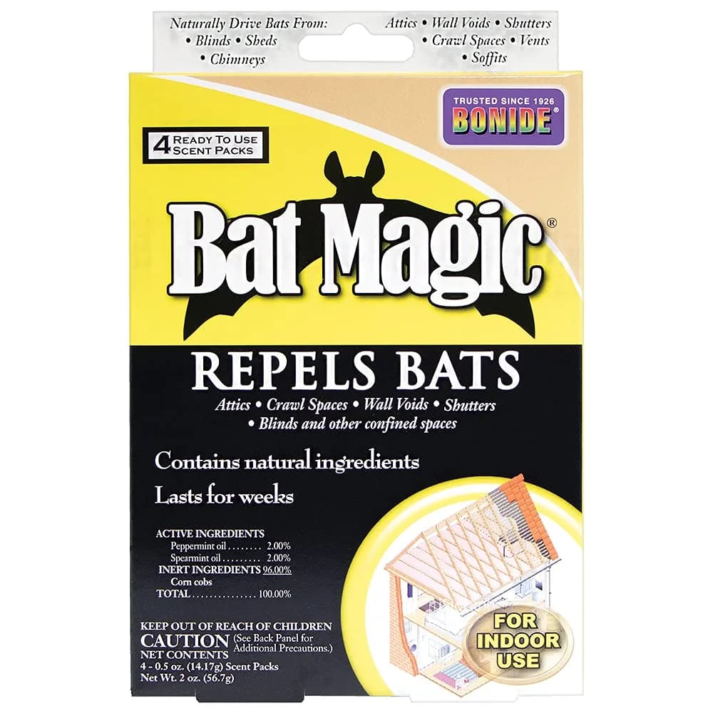 Bonide Bat Magic Bat Repellent Scent Packs 4 Count | Natural Peppermint & Spearmint Oil Indoor Bat Control - main product image