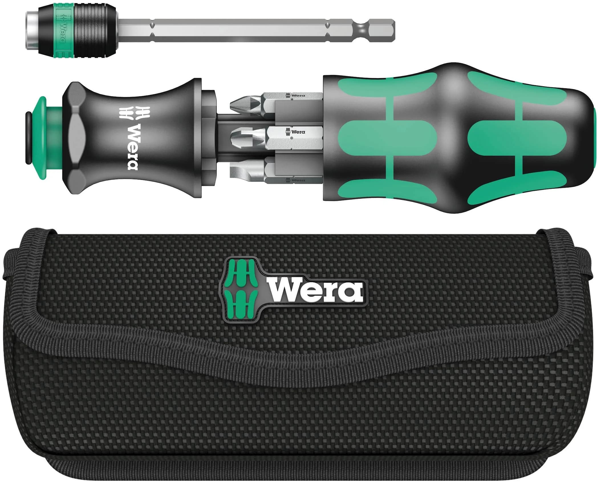 Wera KK25 Replacement Type Driver Bit Set | 7-Piece Compact Screwdriver & Bit Adapter