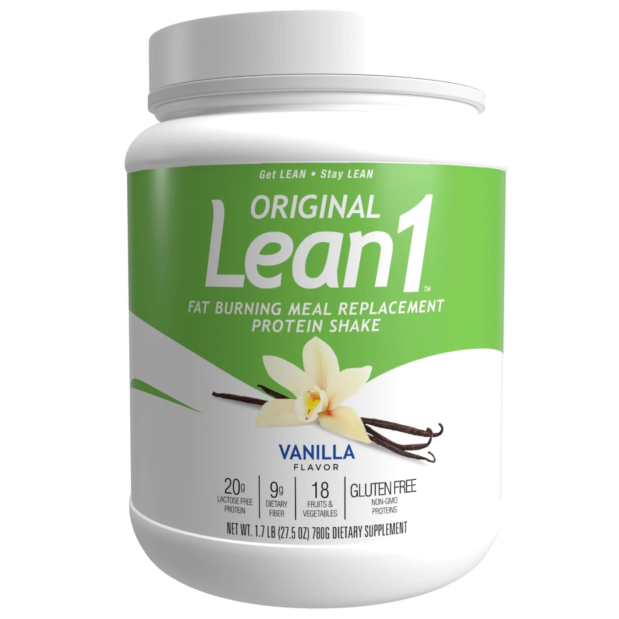 LEAN1 Vanilla Meal Replacement Protein Shake 27.5oz | Supports Weight Loss & Muscle Tone - main product image