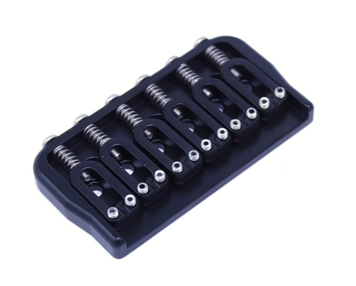 Hipshot 6-String US Fixed Guitar Bridge .125 Black | Premium Brass, 6-String, Fixed System