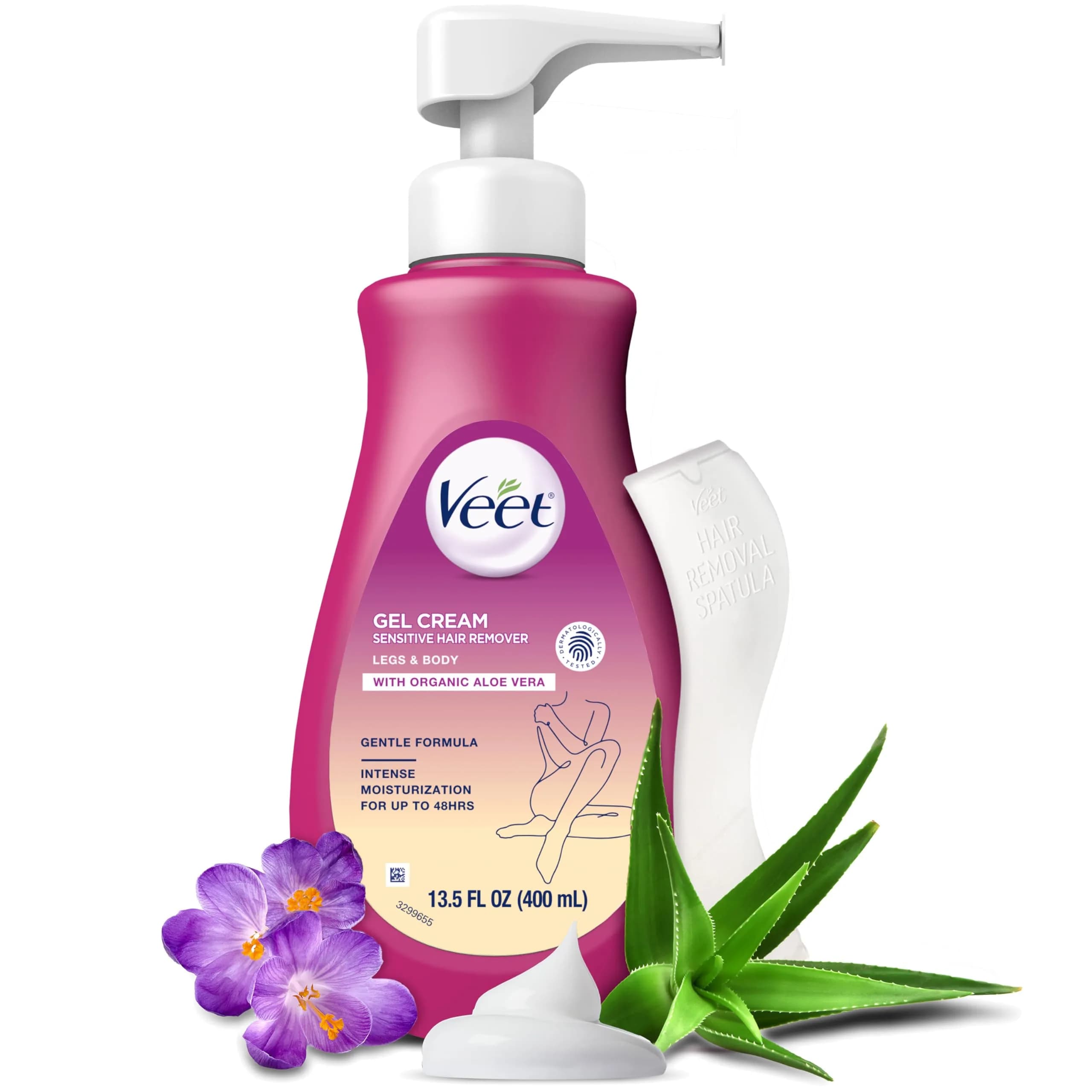 Veet Sensitive Skin Hair Removal Cream 400ml (13.5 Fl Oz) | Painless Bikini Hair Removal Gel - main product image