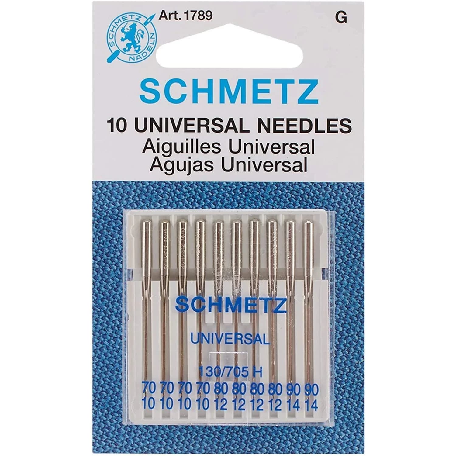 SCHMETZ Universal Machine Needles 70/10, 80/12, 90/14 | Pack of 10 Assorted Sizes - main product image