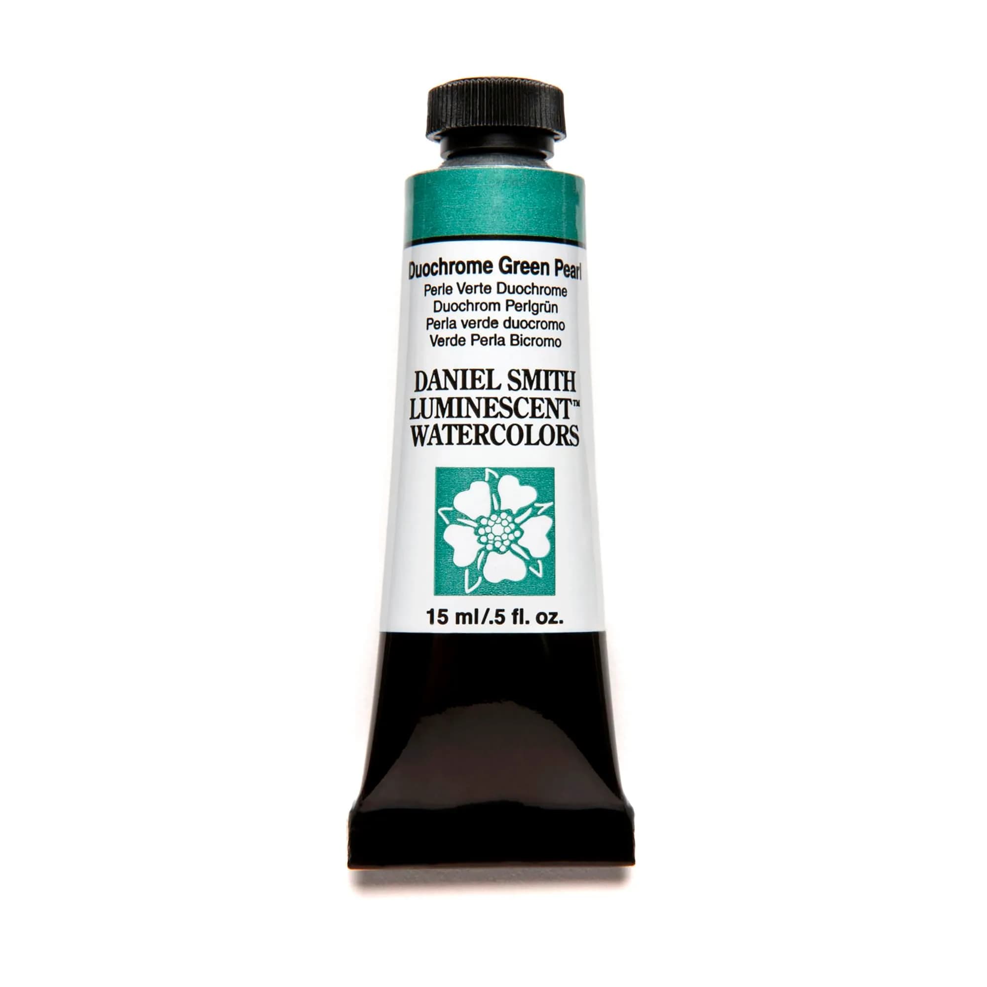 DANIEL SMITH Extra Fine Watercolor Paint Tube, Duochrome Green Pearl 15ml (0.5 Fl Oz) | ASTM D4236 Certified - main product image
