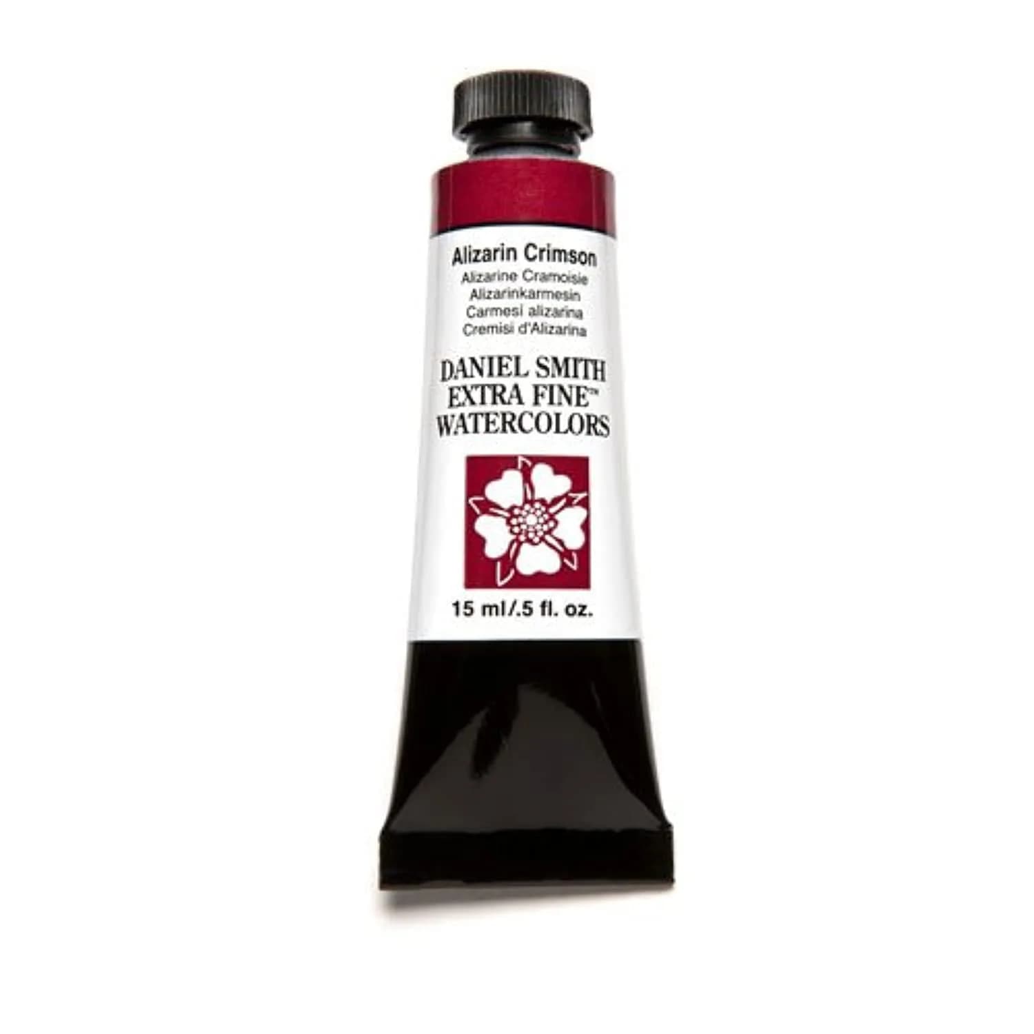 DANIEL SMITH Extra Fine Watercolor Paint Tube, Alizarin Crimson 15ml (0.5 Fl Oz) | ASTM D4236 Certified - main product image