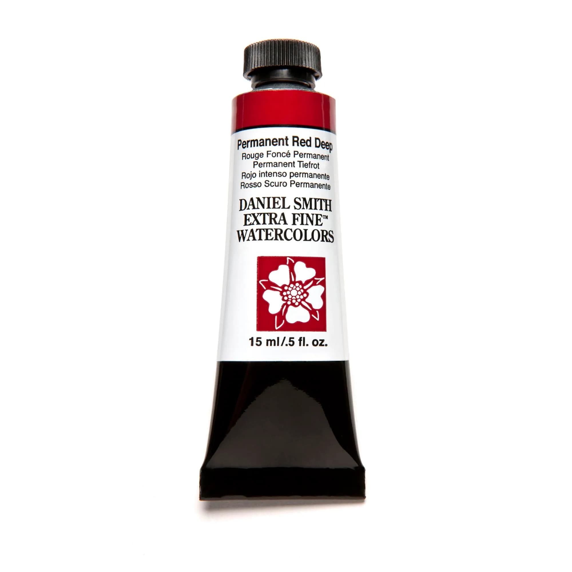DANIEL SMITH Permanent Red Deep Watercolor Paint 15ml (0.51 Fl Oz) | Artist Grade, Lightfast Pigment - main product image