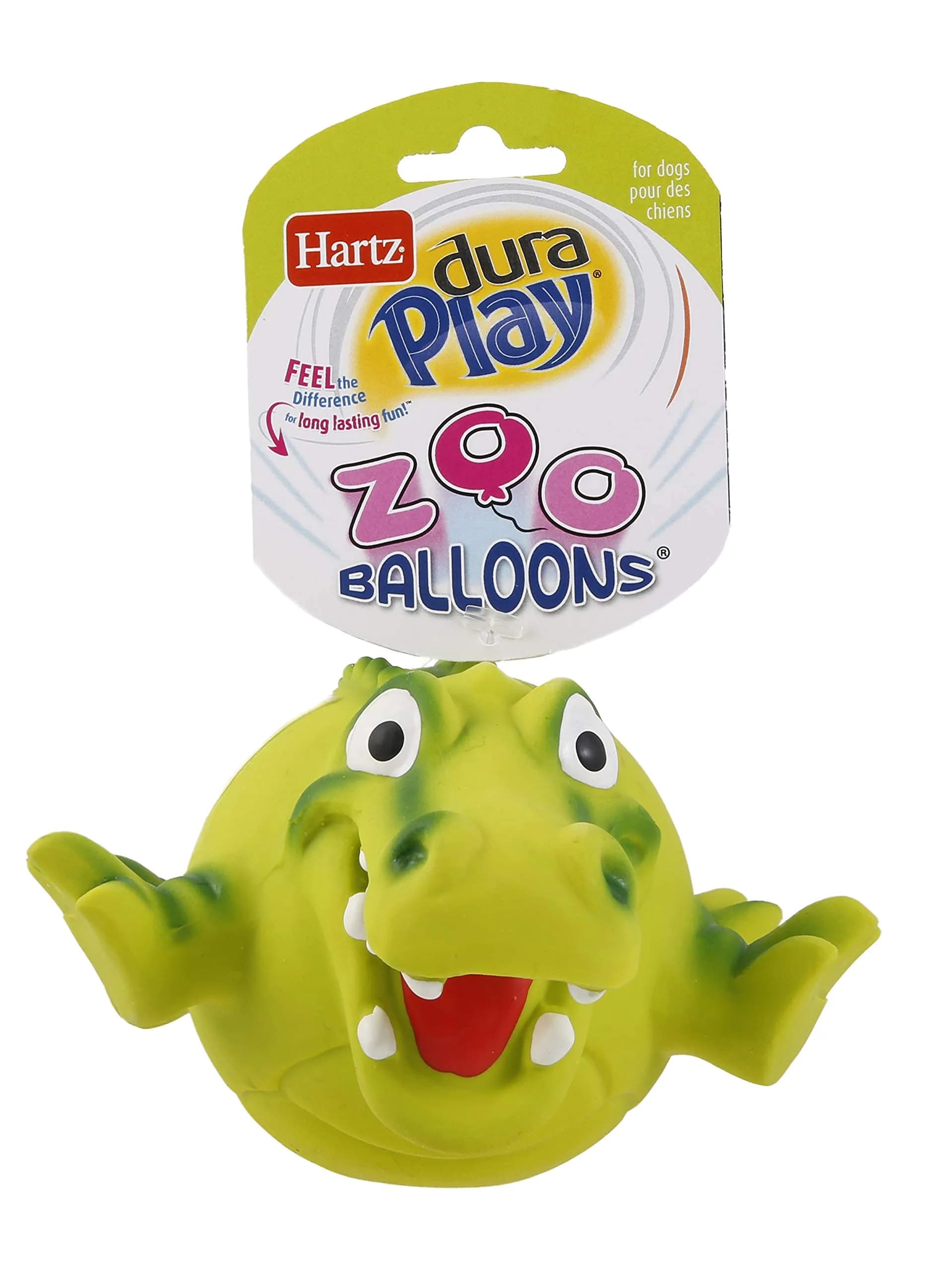 Hartz Dura Play ZooBalloons Dog Toy, 1 Count (Pack of 1), All Breed Sizes | Durable Latex & Foam