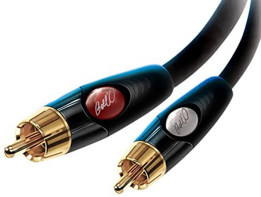 Bell'O Stereo RCA Cable with 24K Gold Ends, 6M | Dual Gauge Transmission for High Performance — Black