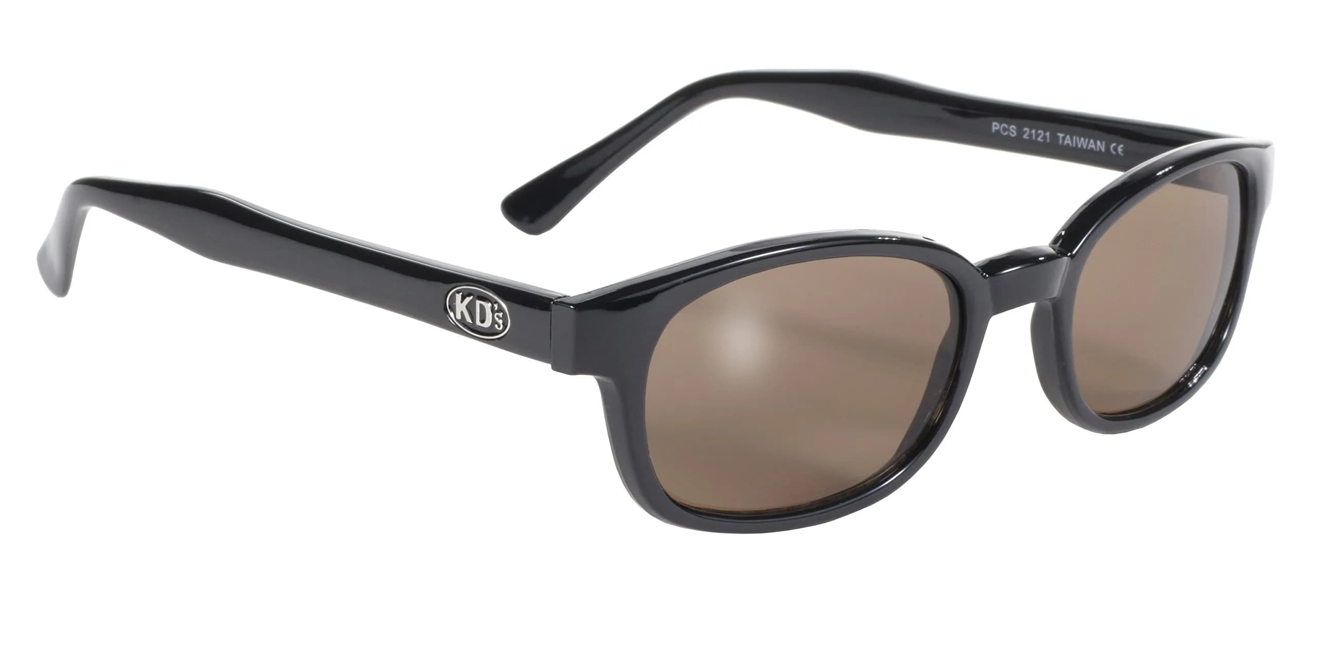 Pacific Coast Original KD's Biker Sunglasses (Black Frame/Dark Brown Lens) | Small Fit, UV & Polycarbonate Protection
