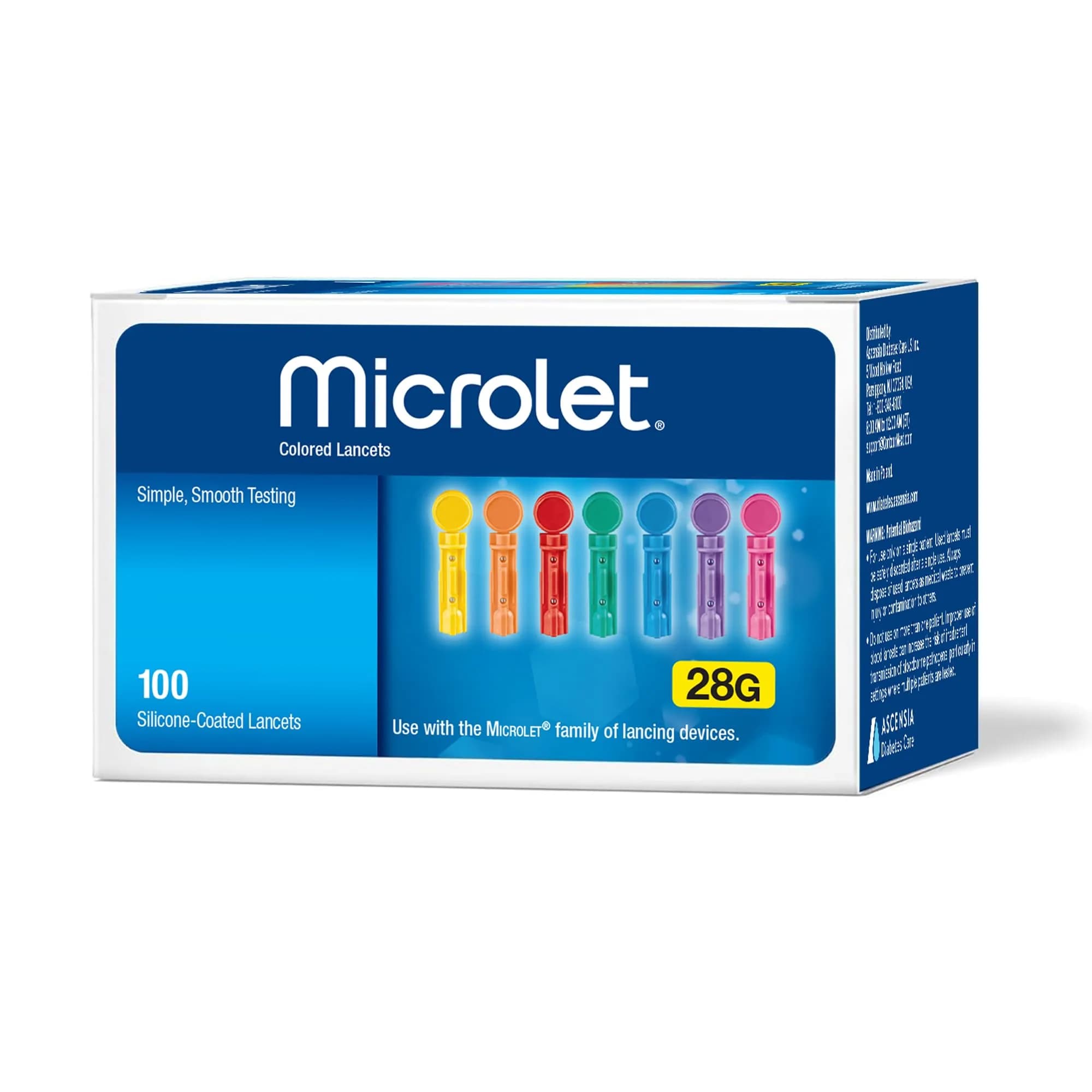 Ascensia MICROLET Lancets for Blood Glucose Testing, 100 Count | Smooth & Gentle, Sterile, Compatible with MICROLET Devices