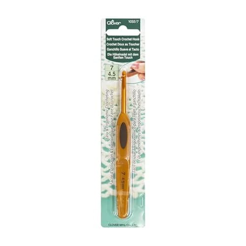 Clover Soft Touch Crochet Hook Size F 3.75mm | Ergonomic & Lightweight for Comfortable Crocheting