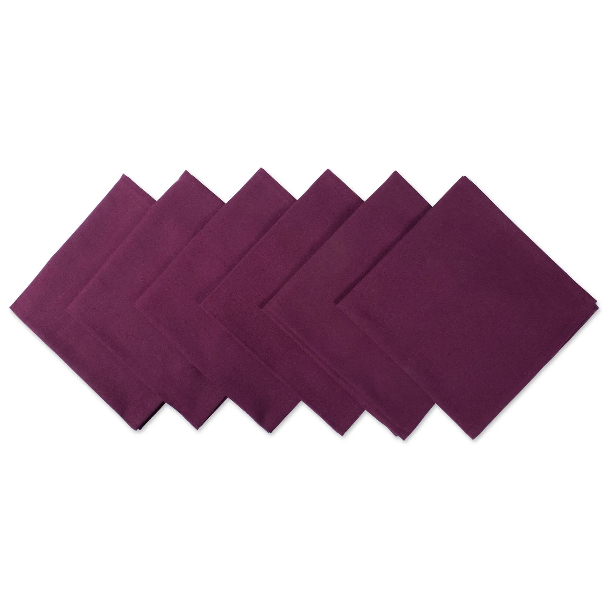 DII Solid Cotton Napkins 51cm (20") x 51cm (20") | Set of 6 BlackBerry Napkins for Formal & Casual Dining - main product image