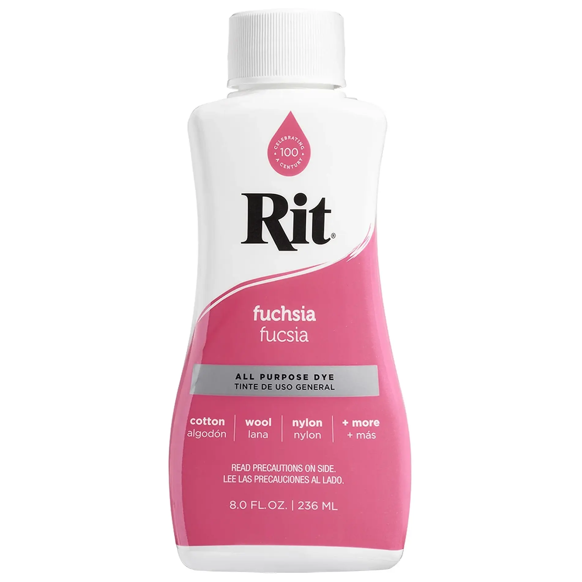Rit All-Purpose Liquid Dye Fuchsia 236ml (8 Fl Oz) | Vibrant Color for Natural Fibers & Blends - main product image