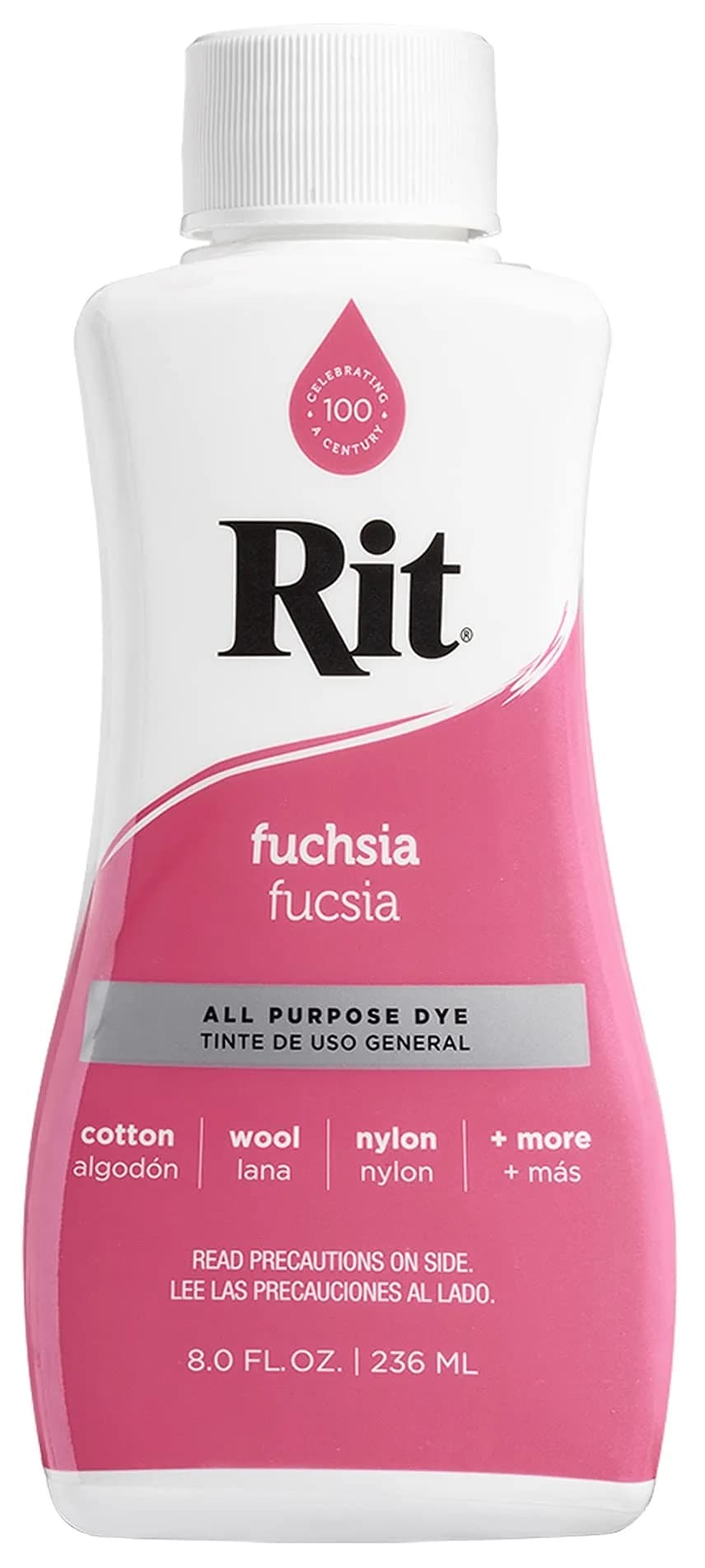 Rit All-Purpose Liquid Dye Fuchsia 236ml (8 Fl Oz) | Vibrant Color for Natural Fibers & Blends - main product image