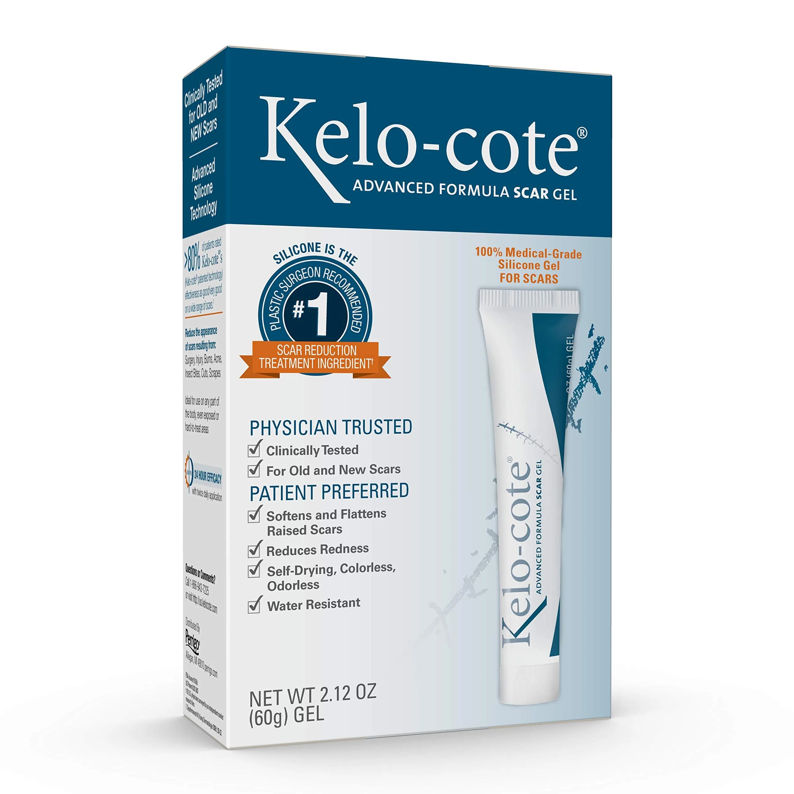 KELO-COTE Advanced Skincare Formula Scar Gel 60g (2.12 oz) | Clinically Tested Silicone Scar Treatment - main product image
