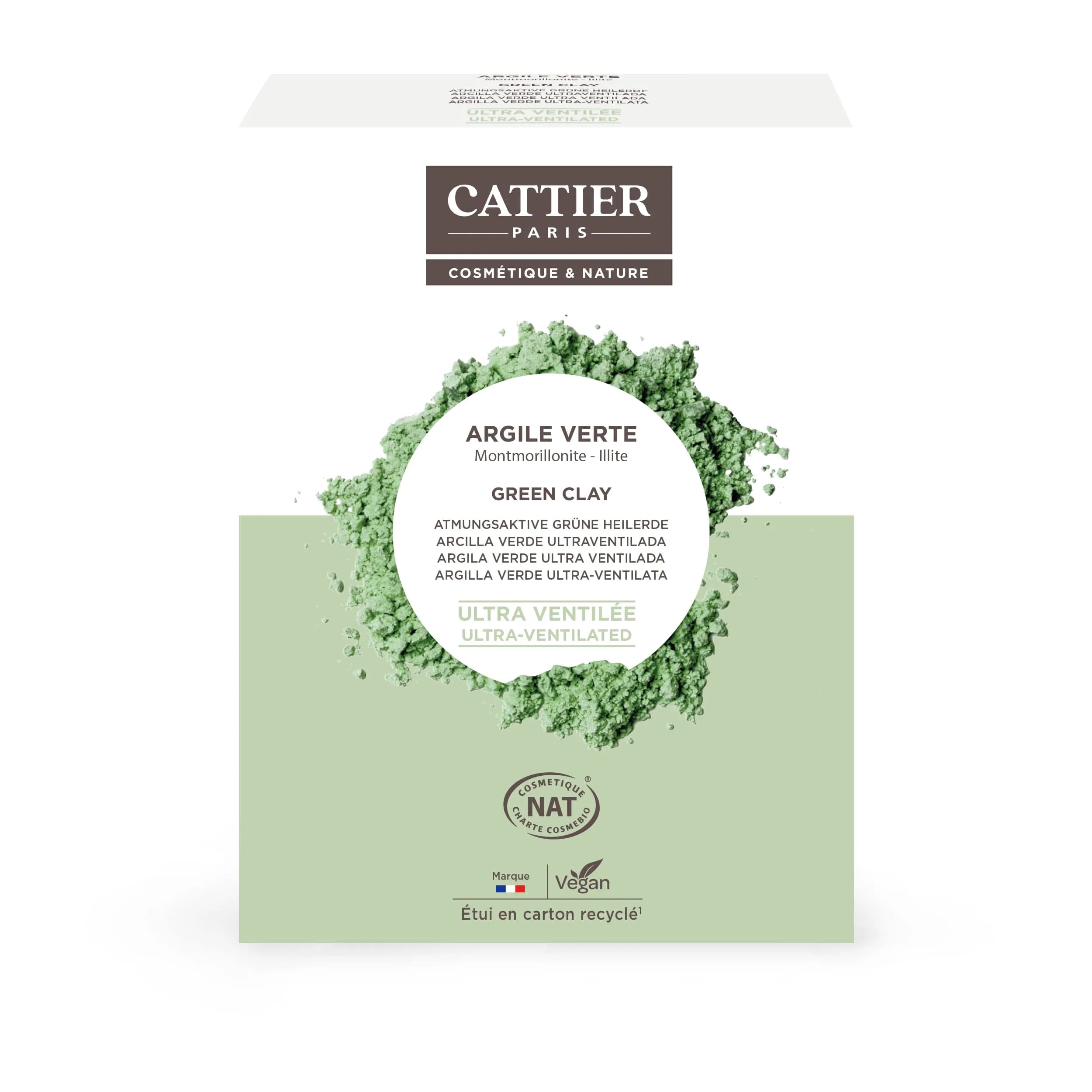 Cattier Paris Ultra-Ventilated Green Clay 250g (8.82 oz) | Natural Clay Mask for Oily & Combination Skin - main product image