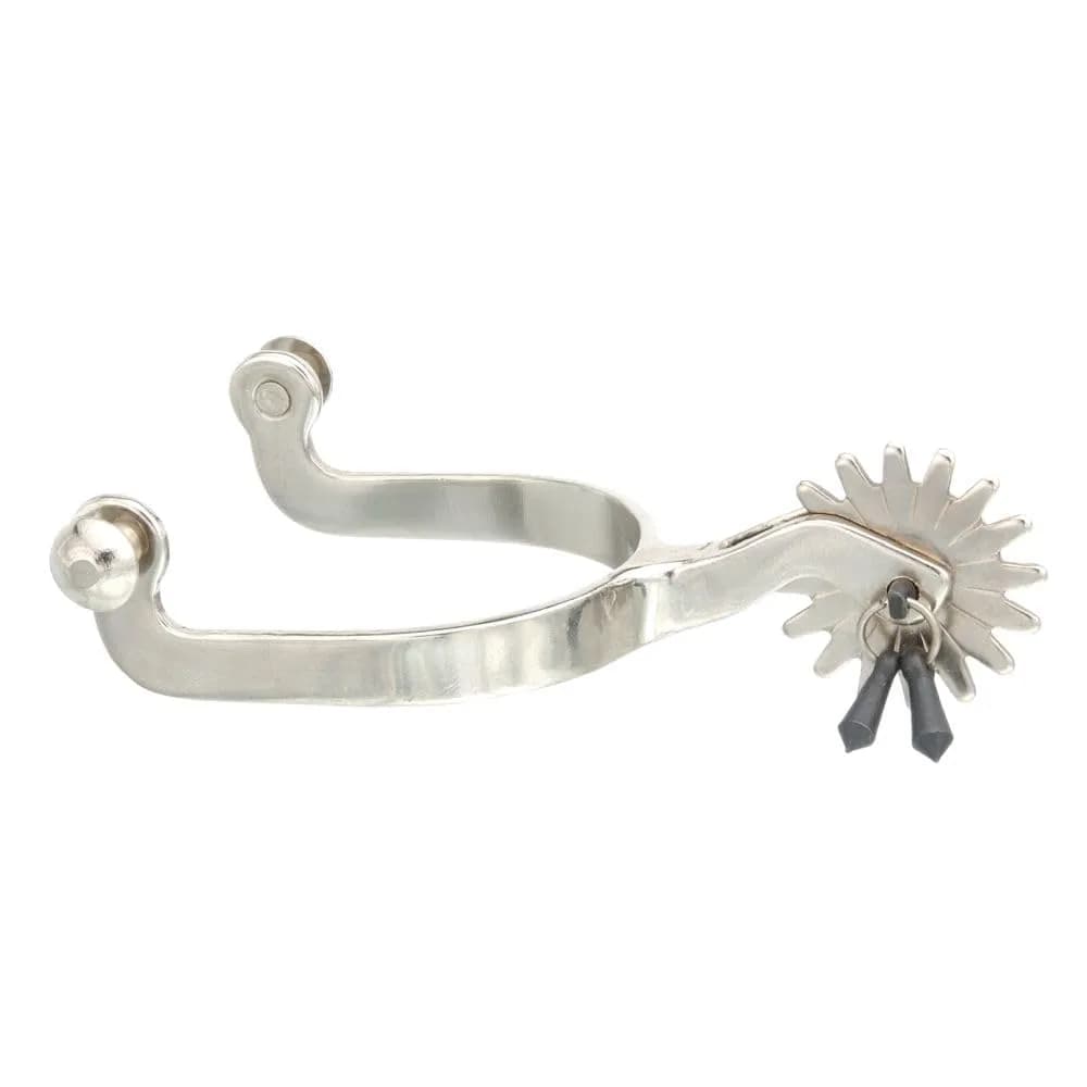 Tough 1 Chrome Plated Jingle Bob Spurs | 2" Shank, 3" Boot Opening, Black Jingle Bobs (70-120 chars)
