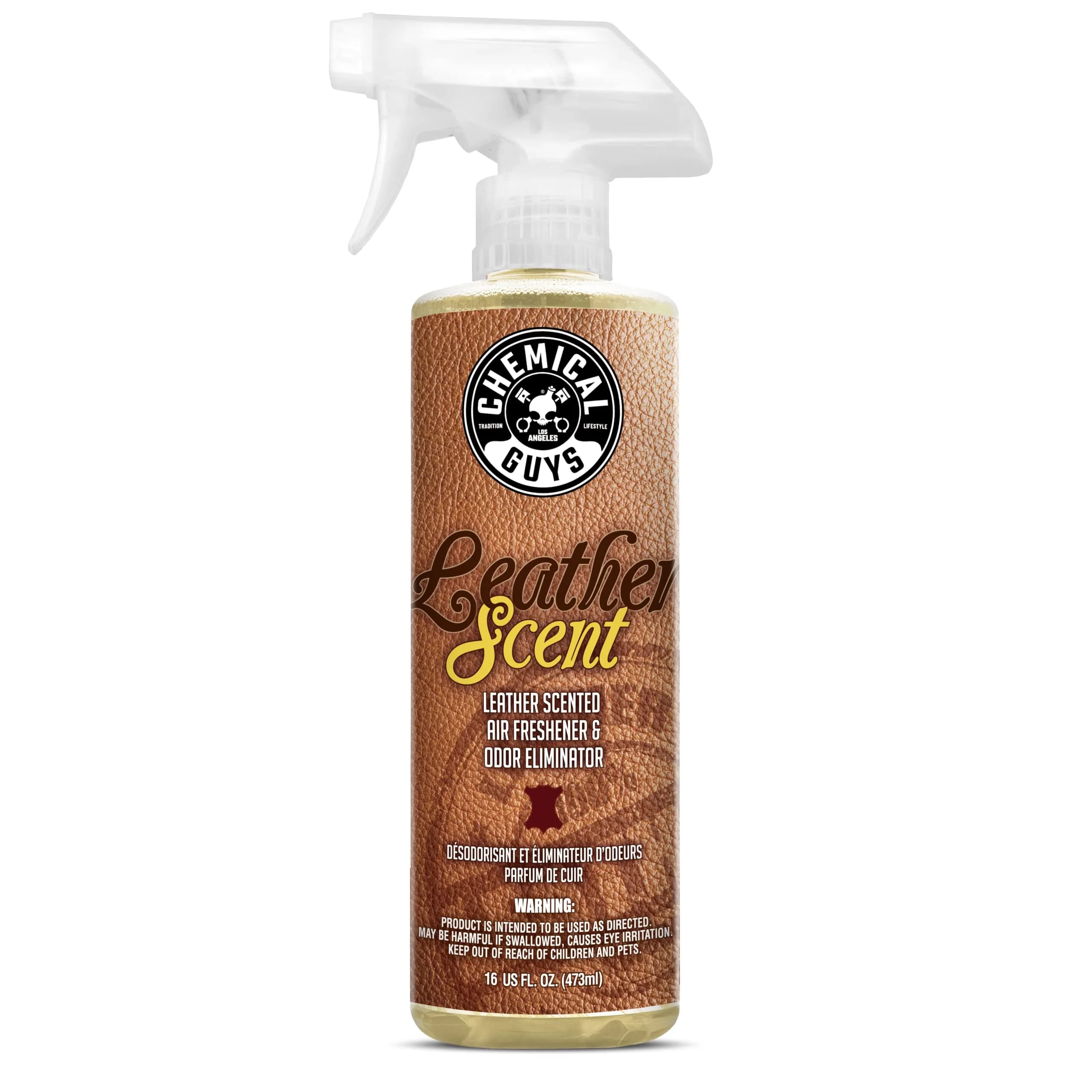 Chemical Guys Leather Scent Air Freshener & Odor Neutralizer Spray, 16 oz | Authentic Leather Fragrance for Cars & Home - main product image