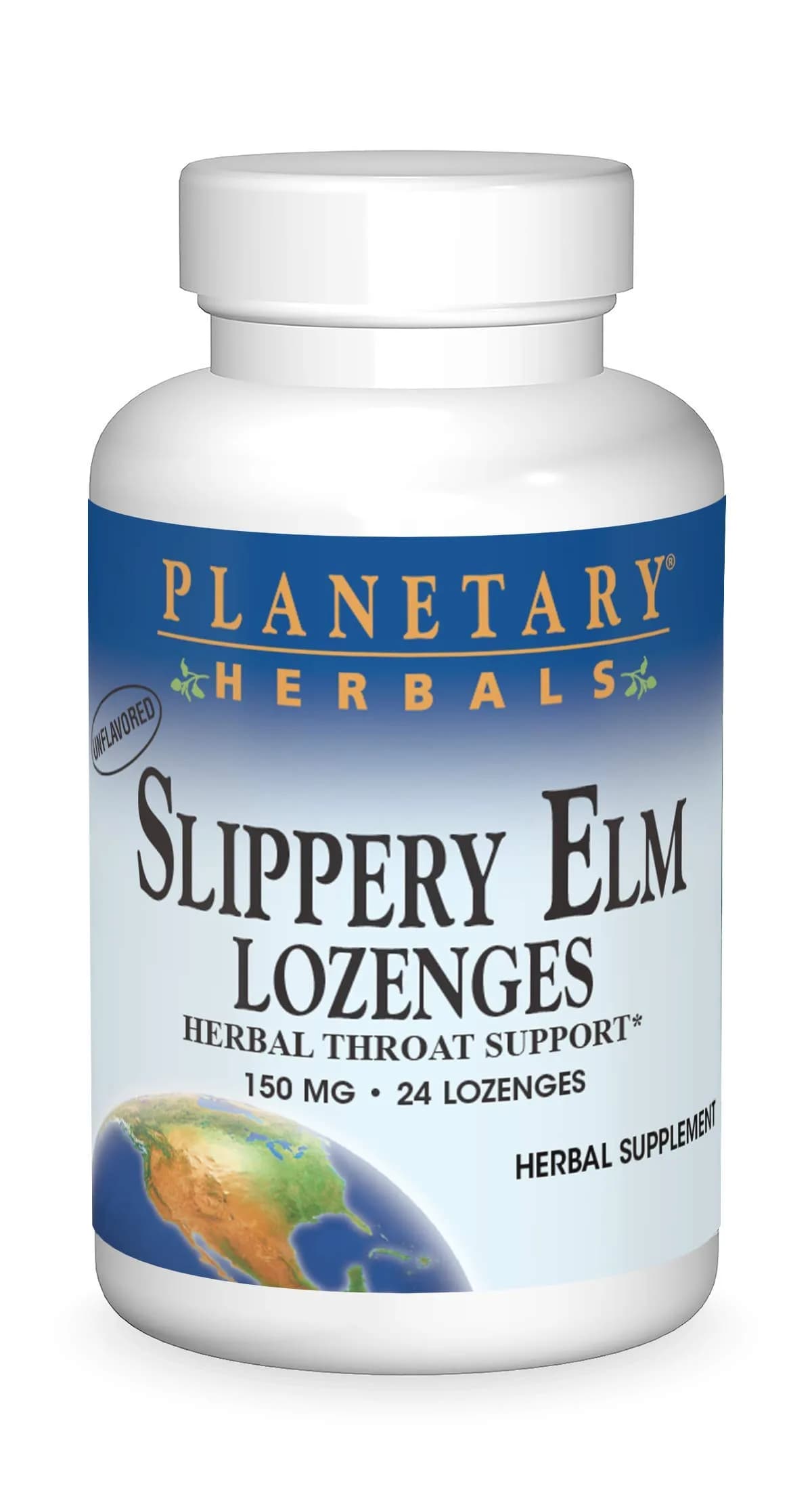 Planetary Herbals Slippery Elm Lozenges, Herbal Throat Support, 24 Lozenge