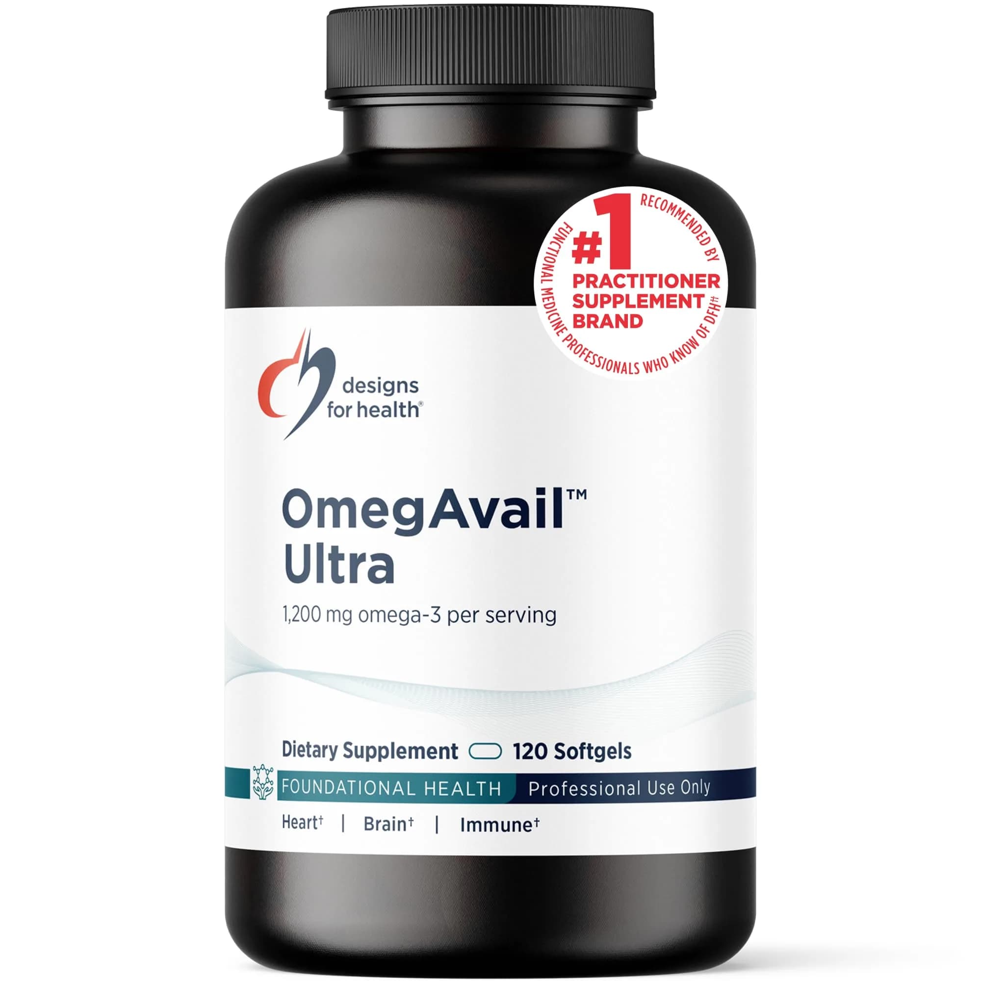 Designs for Health OmegAvail Ultra TG Fish Oil 120 Softgels | Triglyceride Omega 3 with DHA/EPA, No Fishy Aftertaste