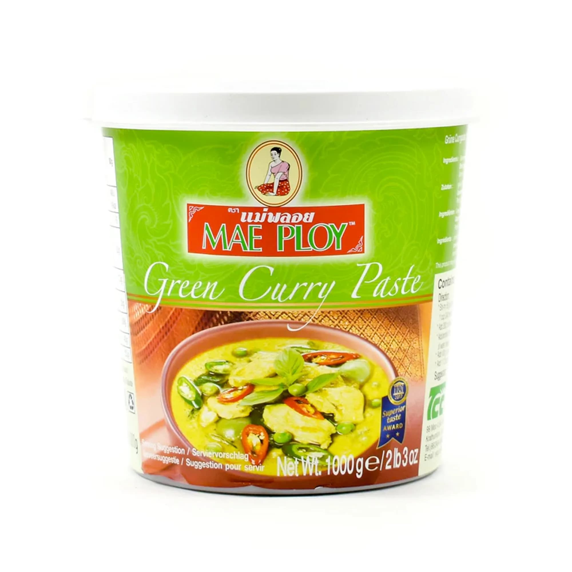 Mae Ploy Green Curry Paste 1kg (35oz) | Authentic Thai Restaurant Taste at Home - main product image